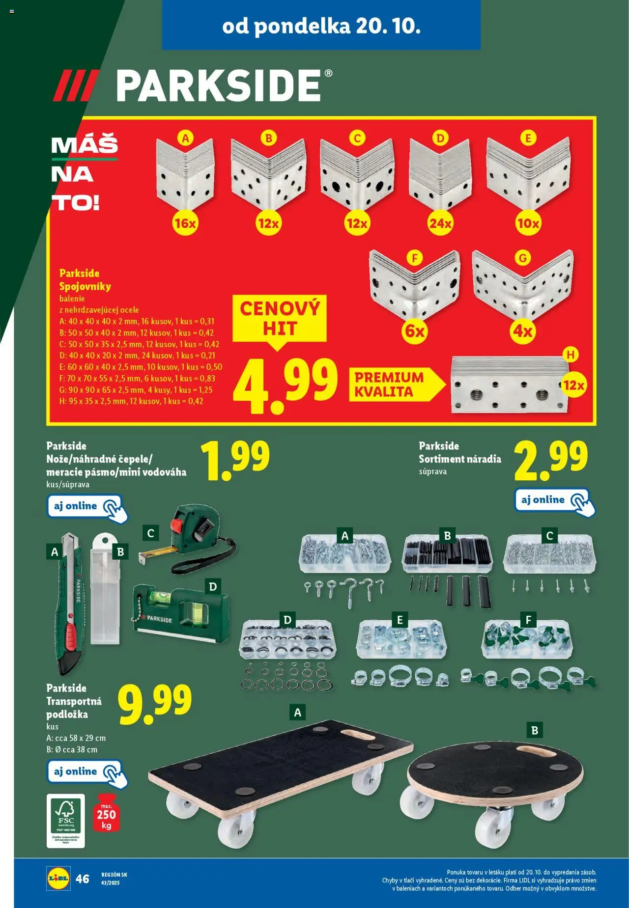 Nové Lidl akcie – leták je platný od 20.10.2025 | Strana: 62 | Produkty: Parkside
