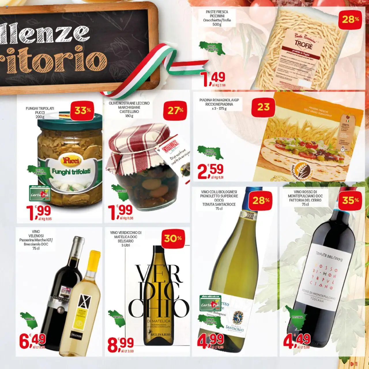 Volantino CRAI del 21.08.2025 | Pagina: 11 | Prodotti: Olive, Vino, Letto, Vino rosso