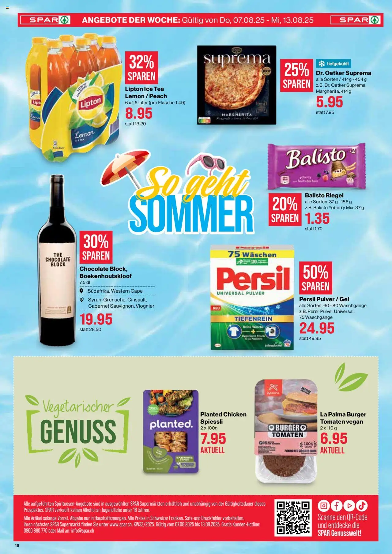 SPAR Aktionen ab 07.08.2025 | Seite: 16 | Produkte: Pulver, Burger, Tomaten