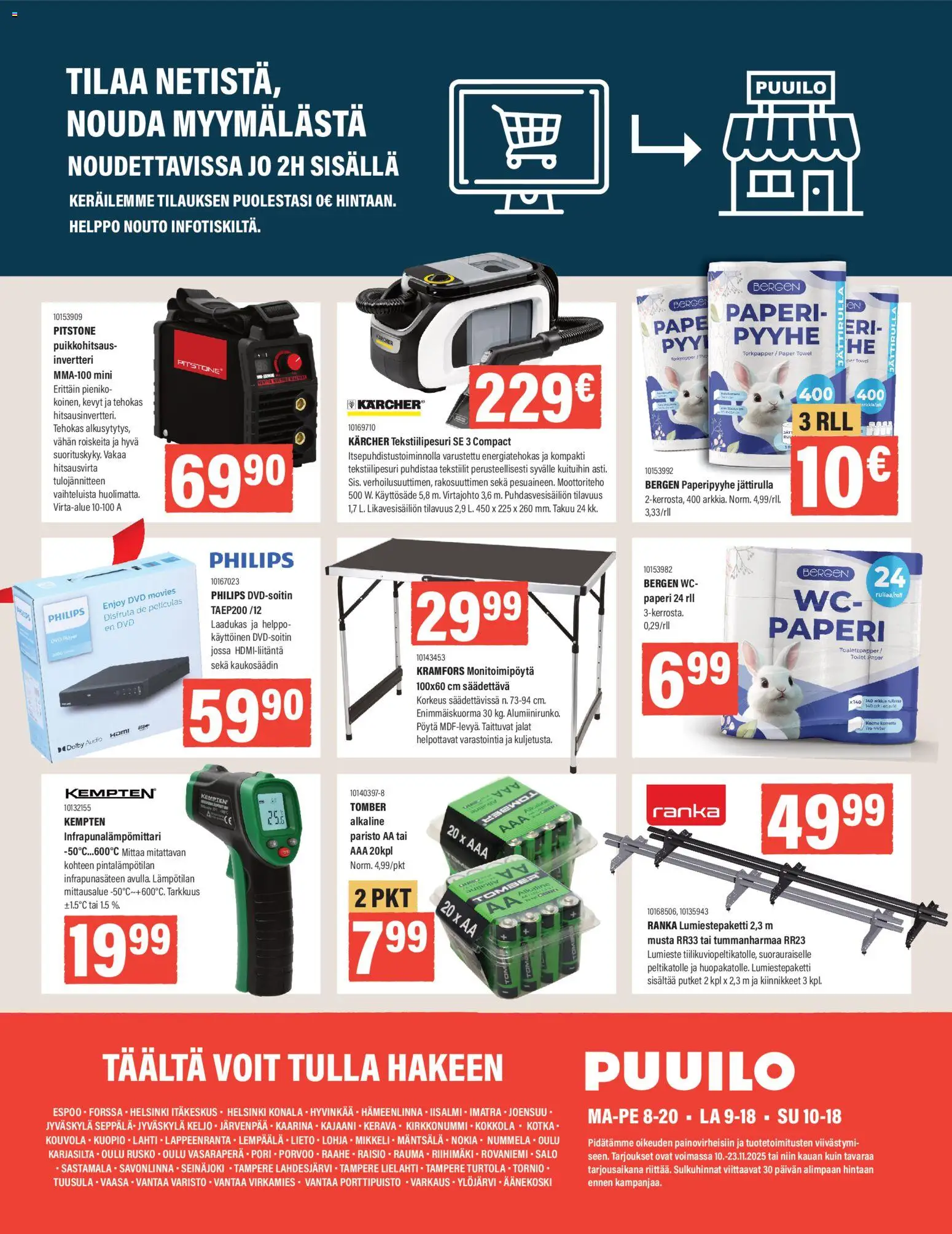 Puuilo tarjoukset – voimassa 10.11.2025 alkaen | Sivu: 16 | Tuotteet: Audio, Kaukosäädin, Pöytä, WC