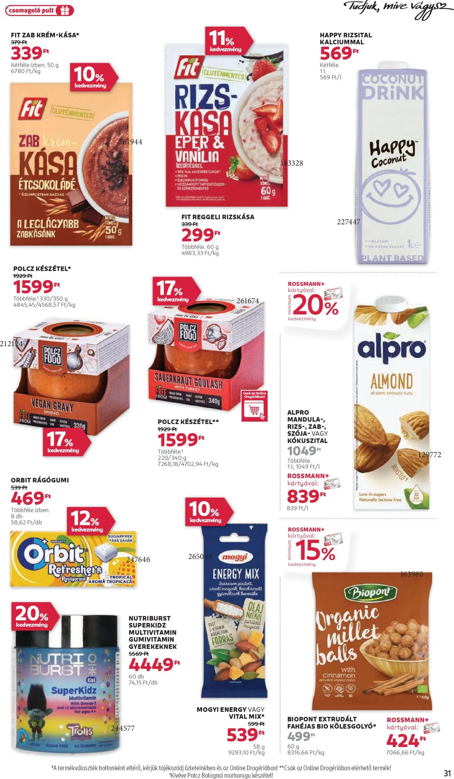 Rossmann akciós ujság - amely érvényes a következő dátumtól: 17.11.2025 | Oldal: 35 | Termékek: Mandula, Rizs, Multivitamin, Gluténmentes