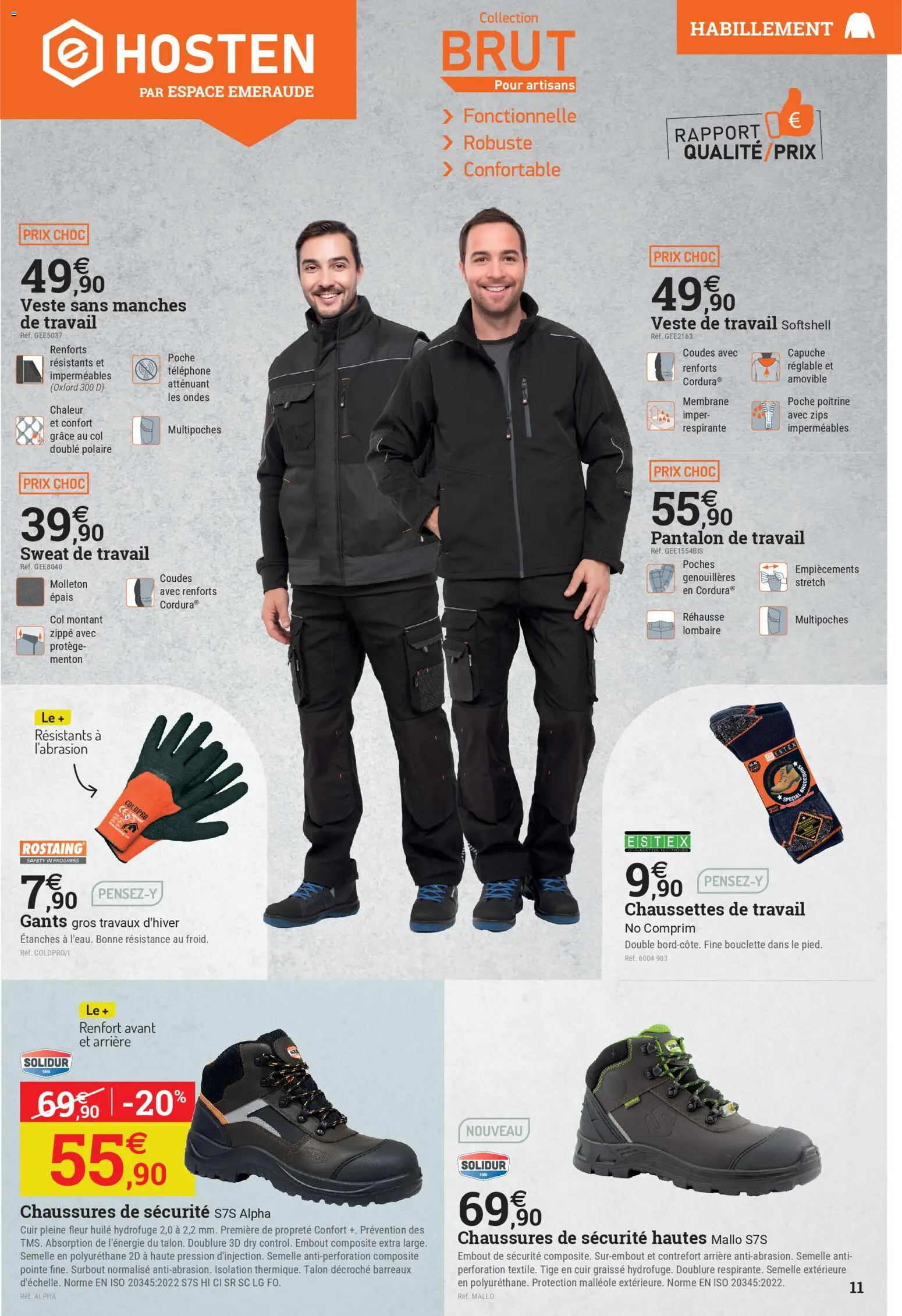 {H1} | Page: 11 | Produits: Chaussures de sécurité, Pantalon, Pantalon de travail, Gants