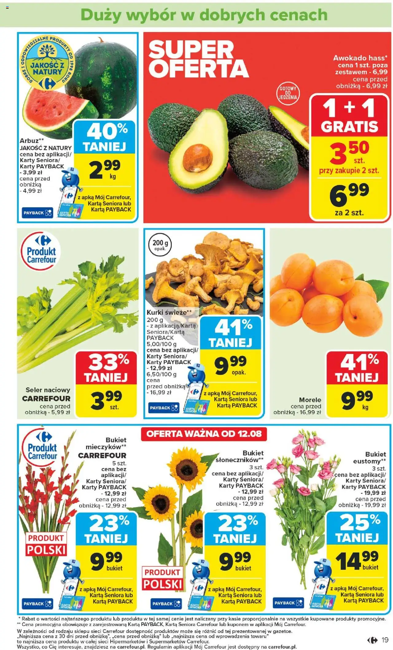 Carrefour Gazetka od 11.08.2025 | Strona: 21 | Produkty: Arbuz, Seler naciowy, Morele, Awokado