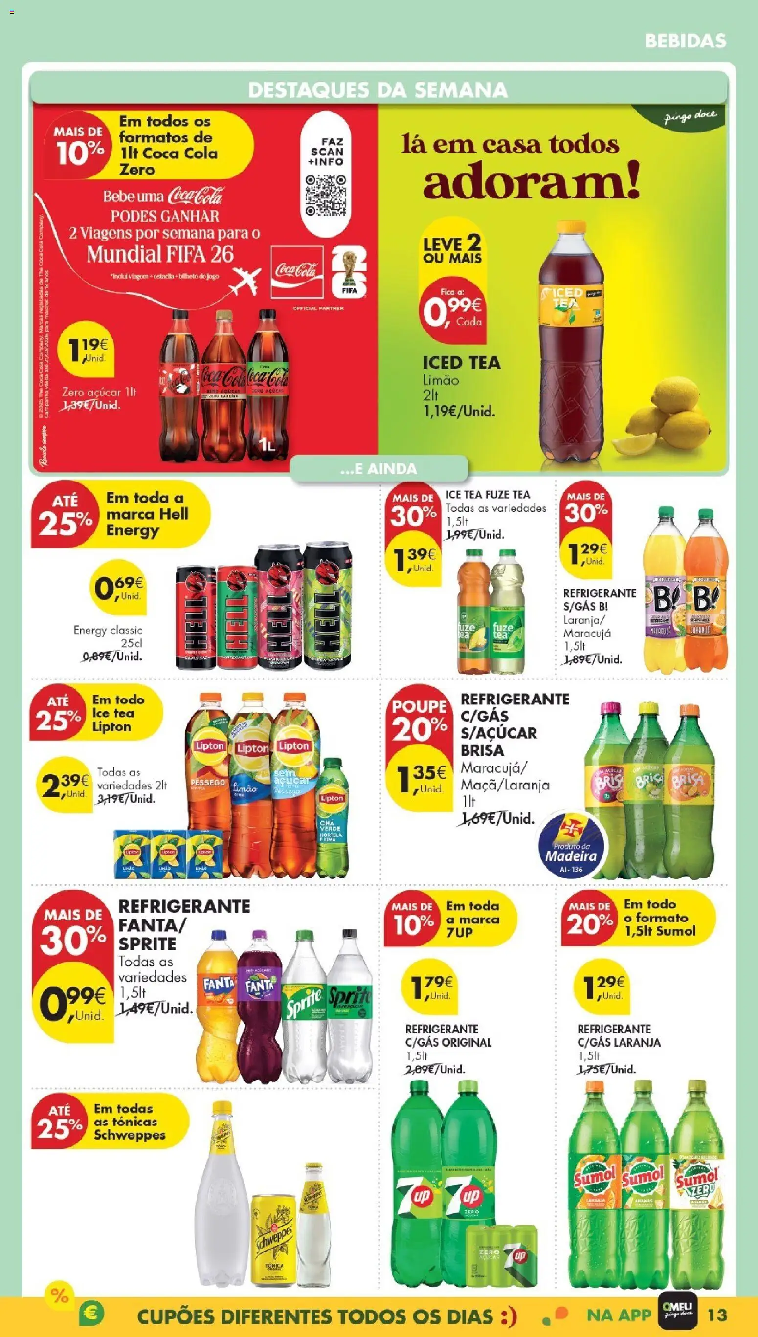 Pingo Doce Poupe Esta Semana Madeira │ válido de 24.02.2026 | Página: 13 | Produtos: Refrigerante, Fanta, Açúcar, Coca-cola