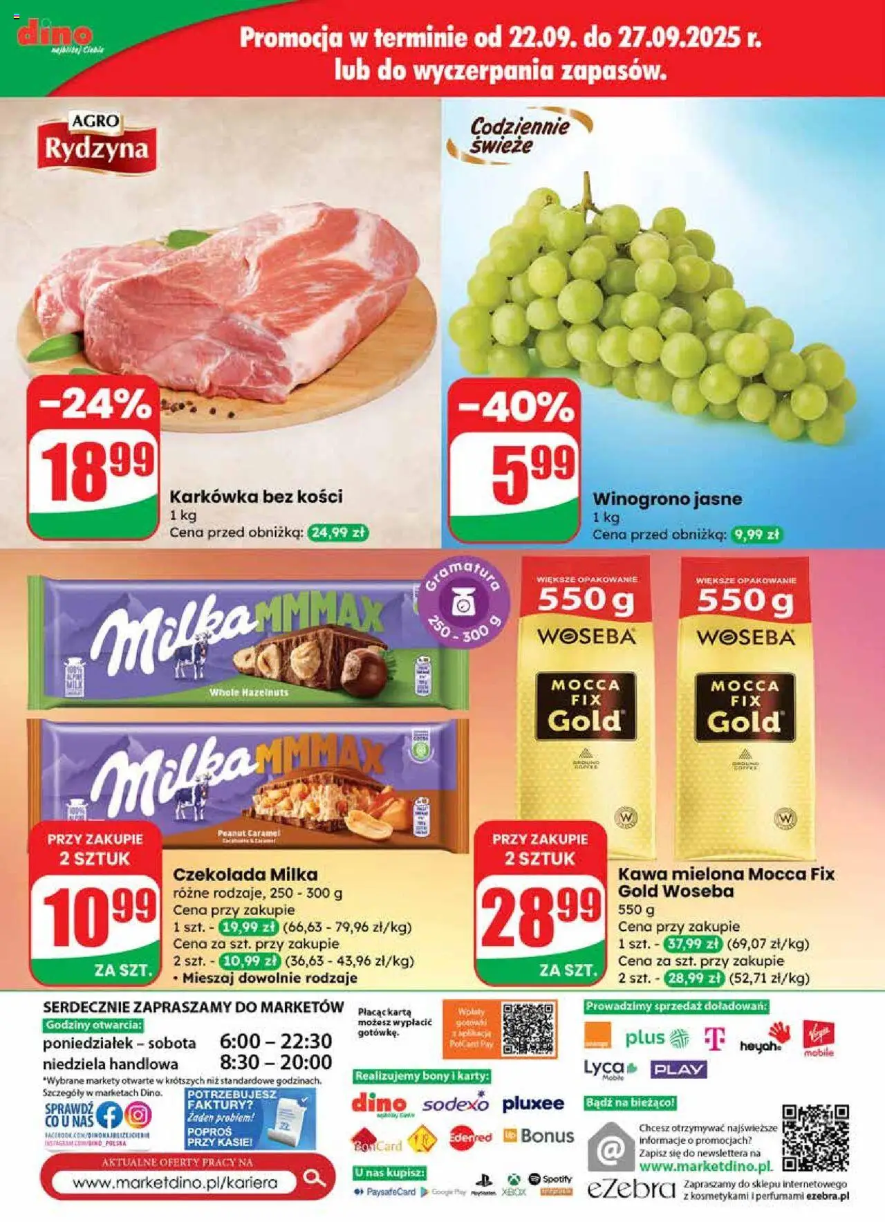 Dino Gazetka od 24.09.2025 | Strona: 74 | Produkty: Winogrono, Xbox, Czekolada milka, Czekolada