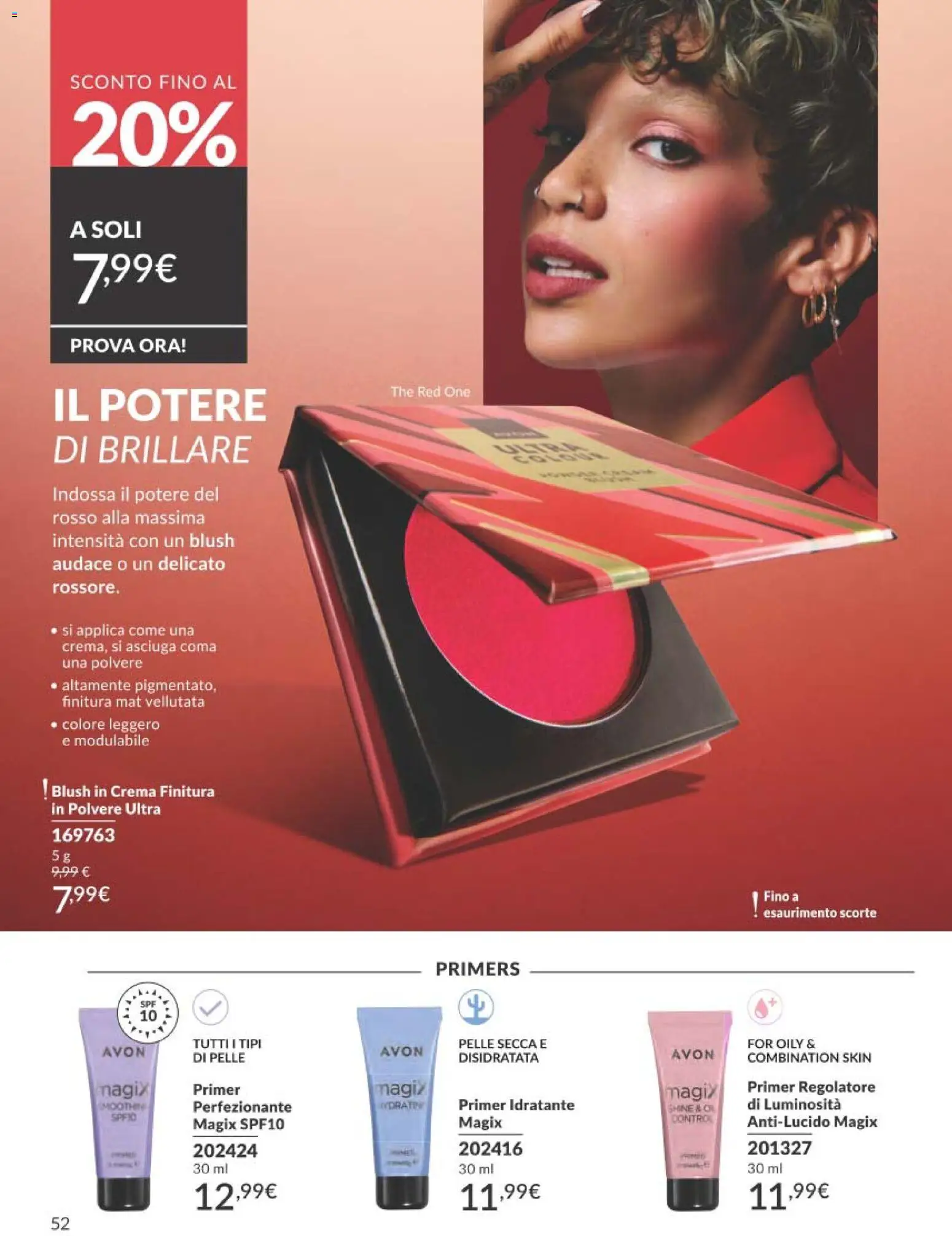 Volantino Avon del 01.03.2026 | Pagina: 52 | Prodotti: Crema, The, Blush
