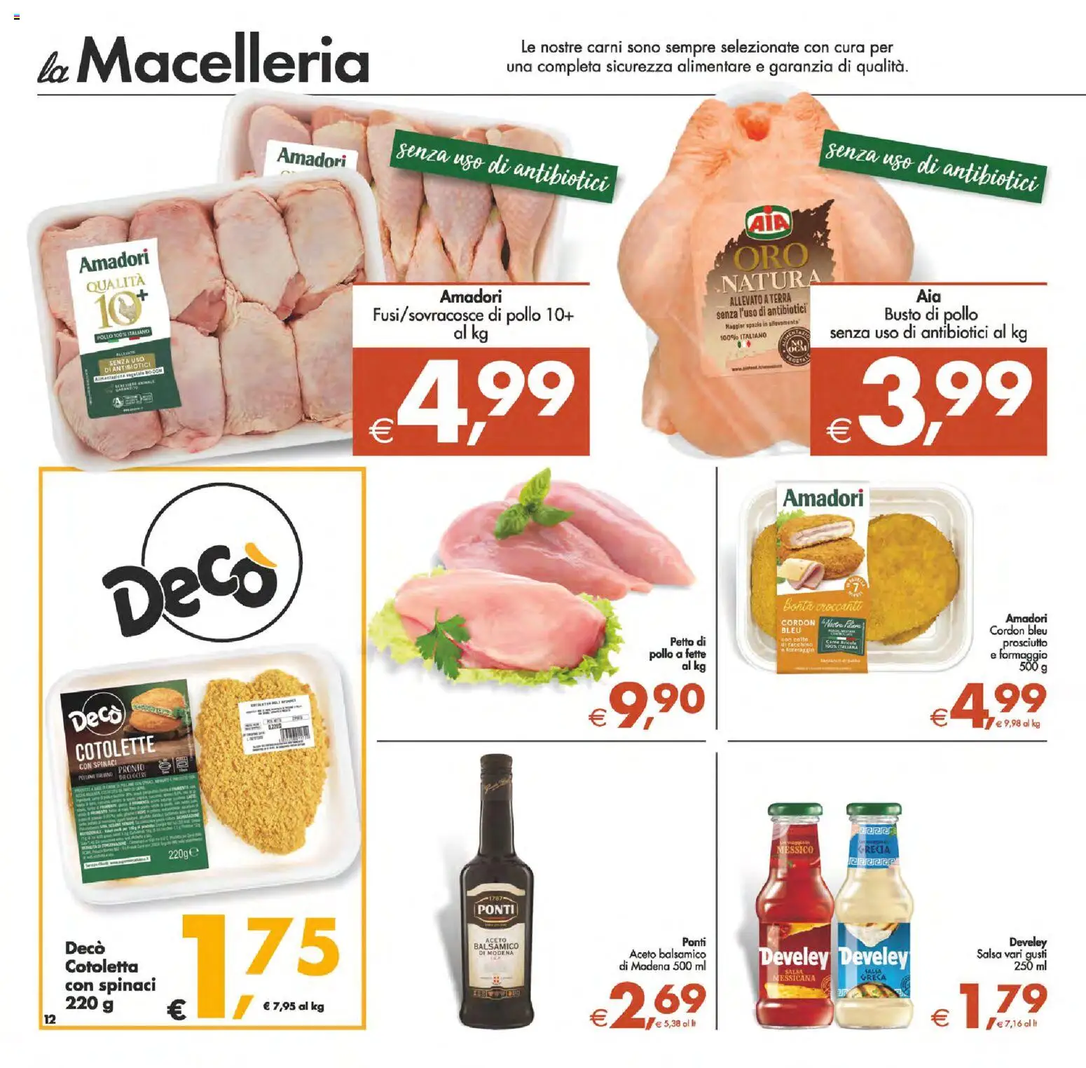 Volantino Decò del 06.03.2026 | Pagina: 12 | Prodotti: Pollo, Formaggio, Spinaci, Aceto