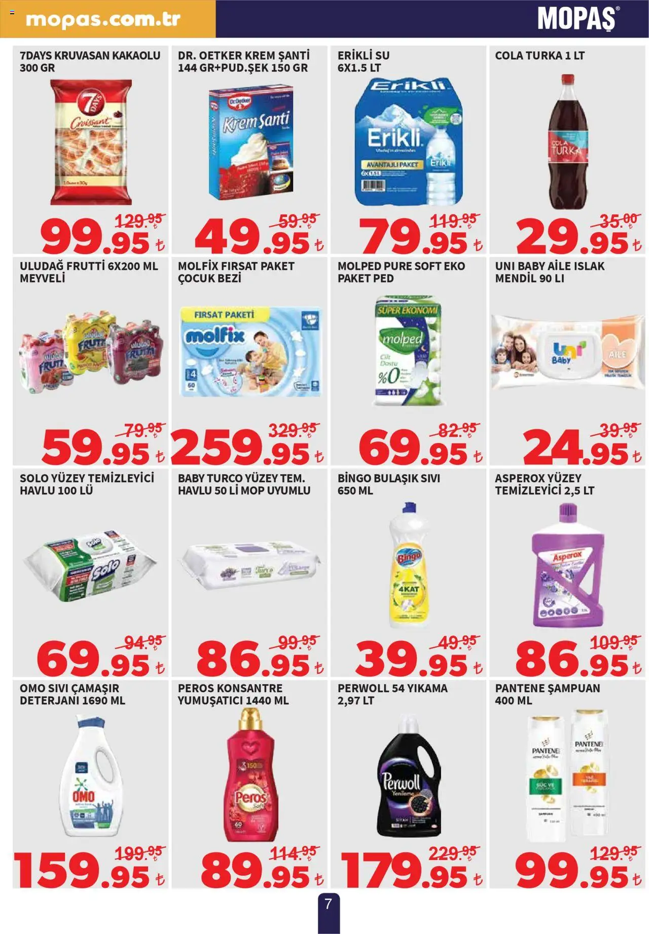 Mopaş Katalog - 19.08.2025 tarihinden itibaren geçerlidir | Sayfa: 7 | Ürünler: Mendil, Şampuan, Krem, Su