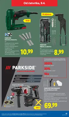 Katalog Lidl - Pregled kataloga iz trgovine Lidl, vrijedi od 07.04.2026 | Stranica: 45 | Proizvodi: Spajalice, Baterija, Kliješta, Parkside