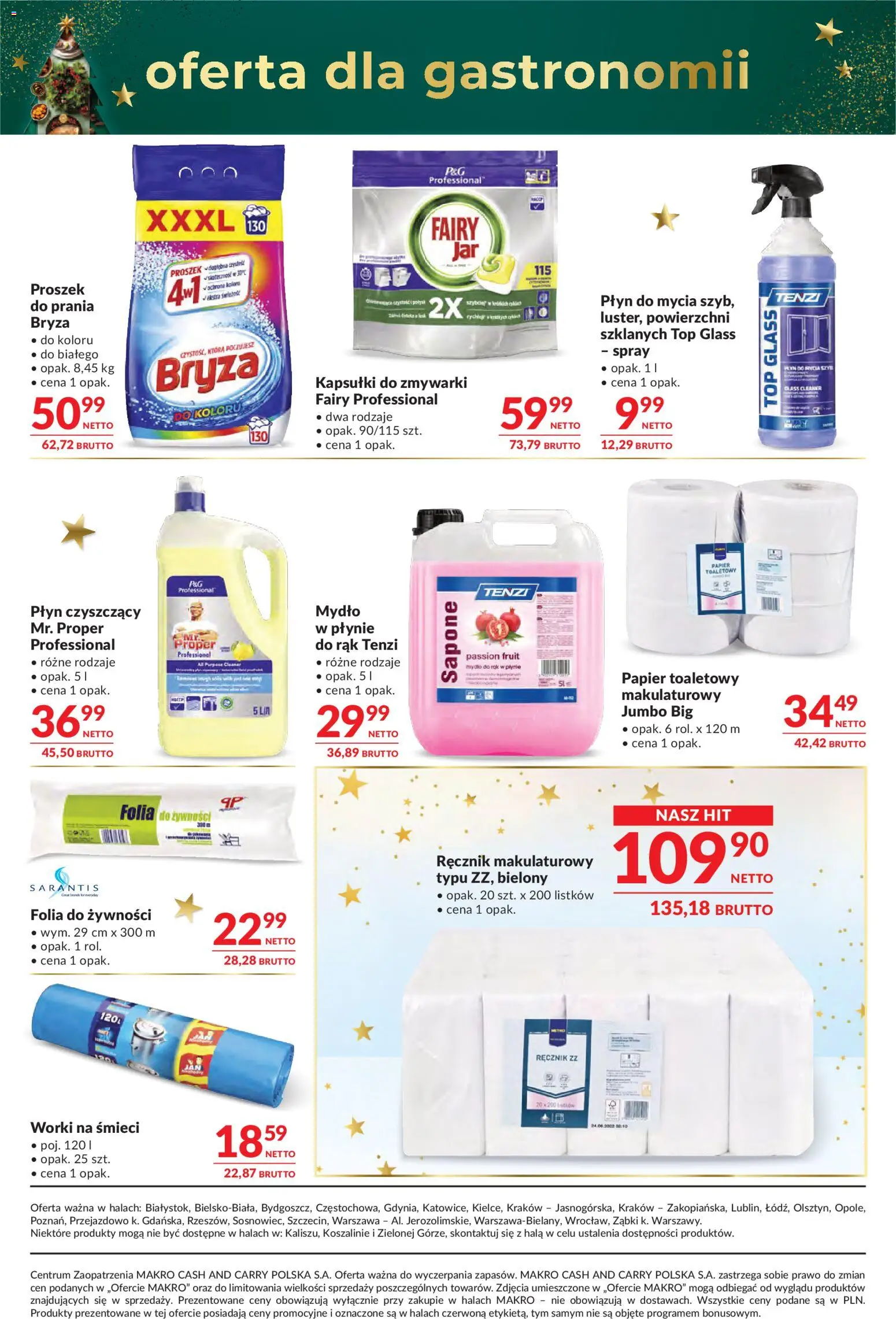 Makro Gazetka - Oferta dla gastronomii od 09.12.2025 | Strona: 10 | Produkty: Top, Cleaner, Fairy, Mydło