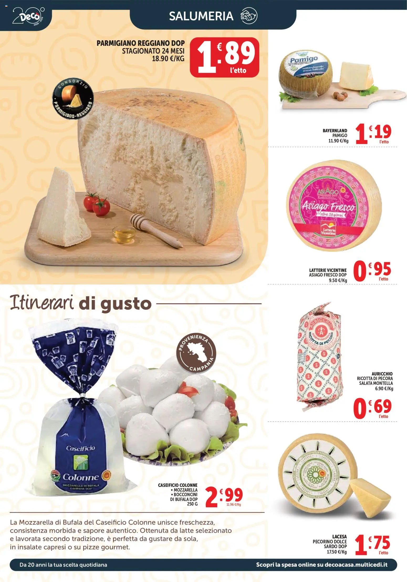 Volantino Decò del 27.03.2026 | Pagina: 8 | Prodotti: Mozzarella, Latte, Parmigiano reggiano, Parmigiano