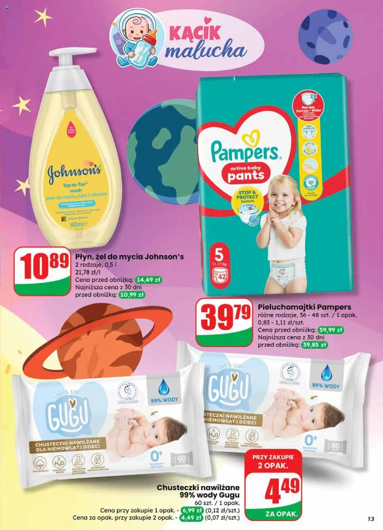 Dino Gazetka od 24.09.2025 | Strona: 13 | Produkty: Pampers, Pieluchomajtki