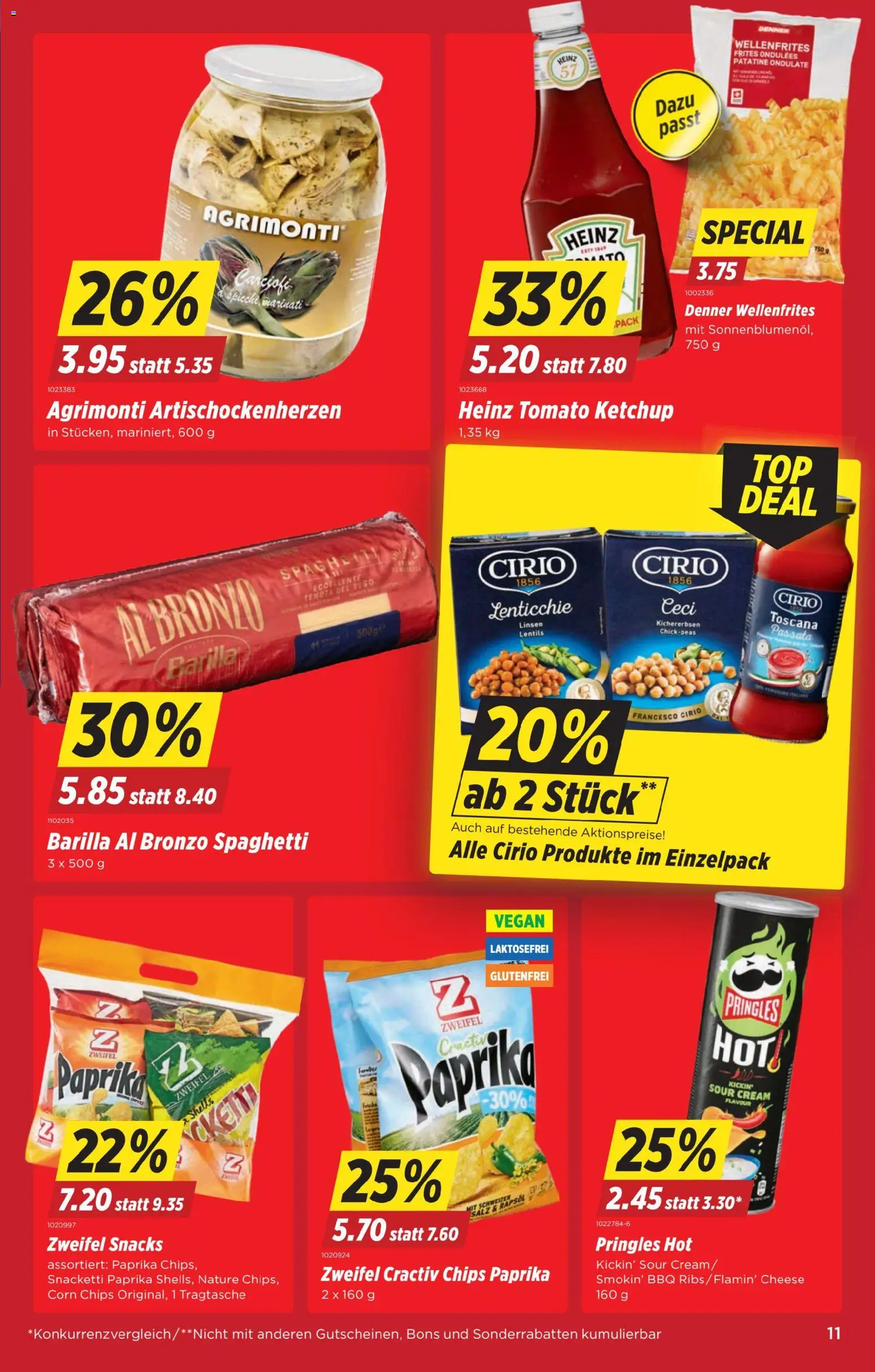 Denner aktionen – gültig ab 12.03.2026 | Seite: 11 | Produkte: Rapsöl, Chips, Ketchup, Salz