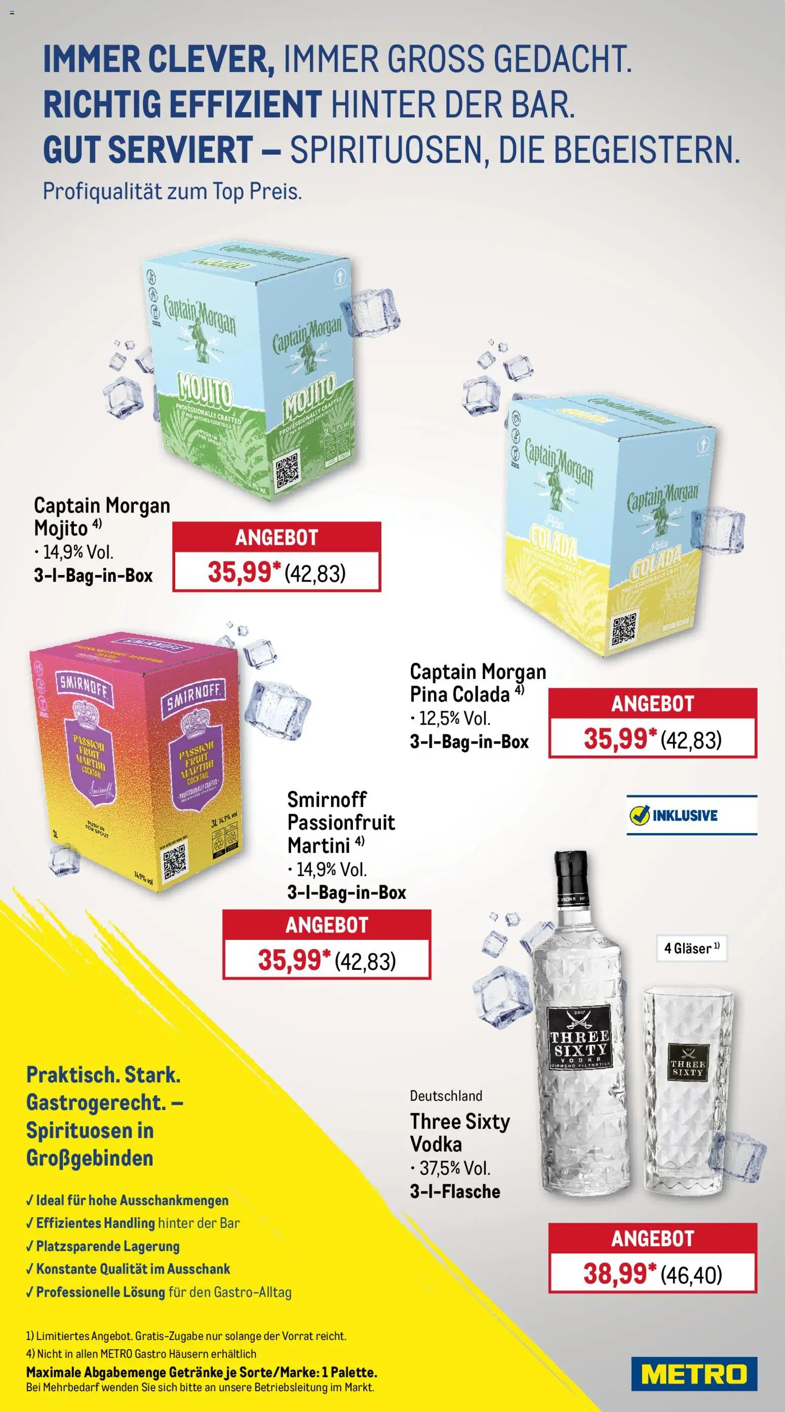 Metro - Wochen-Angebote Gastro – gültig ab 22.12.2025 | Seite: 14 | Produkte: Top, Martini, Smirnoff, Captain morgan