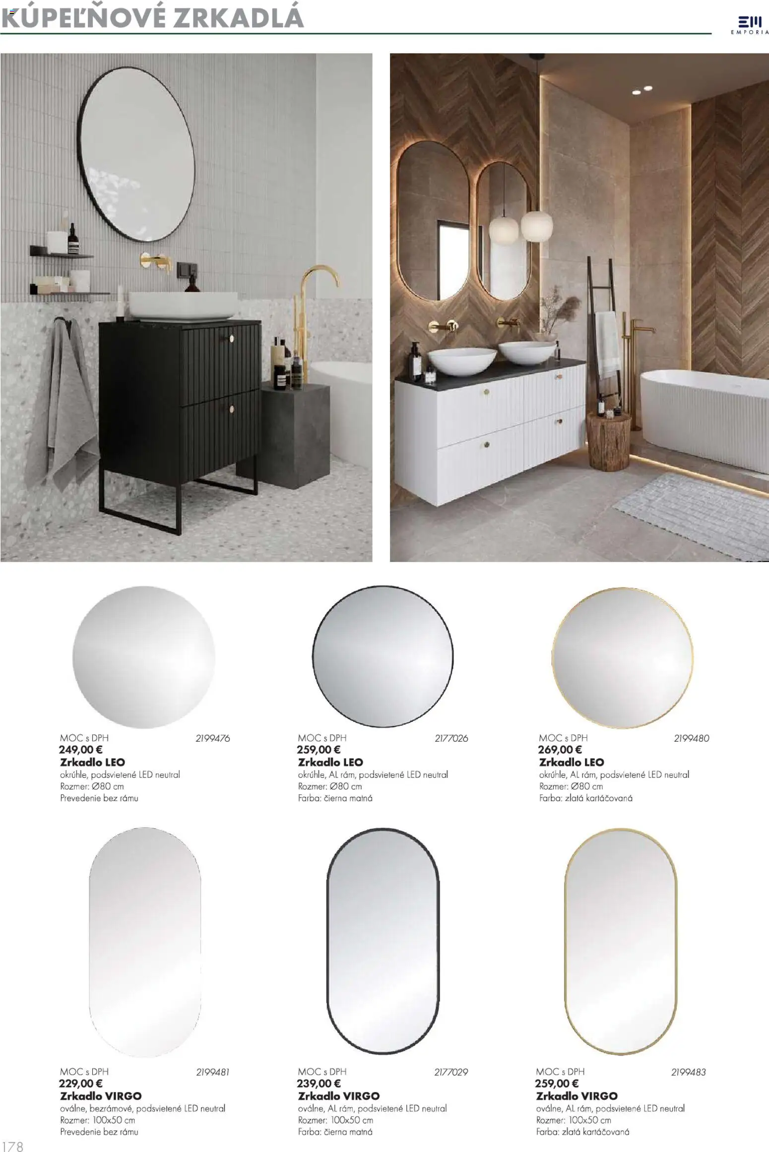 Nové Ingema akcie – leták je platný od 29.10.2025 | Strana: 180 | Produkty: Zrkadlo, Led