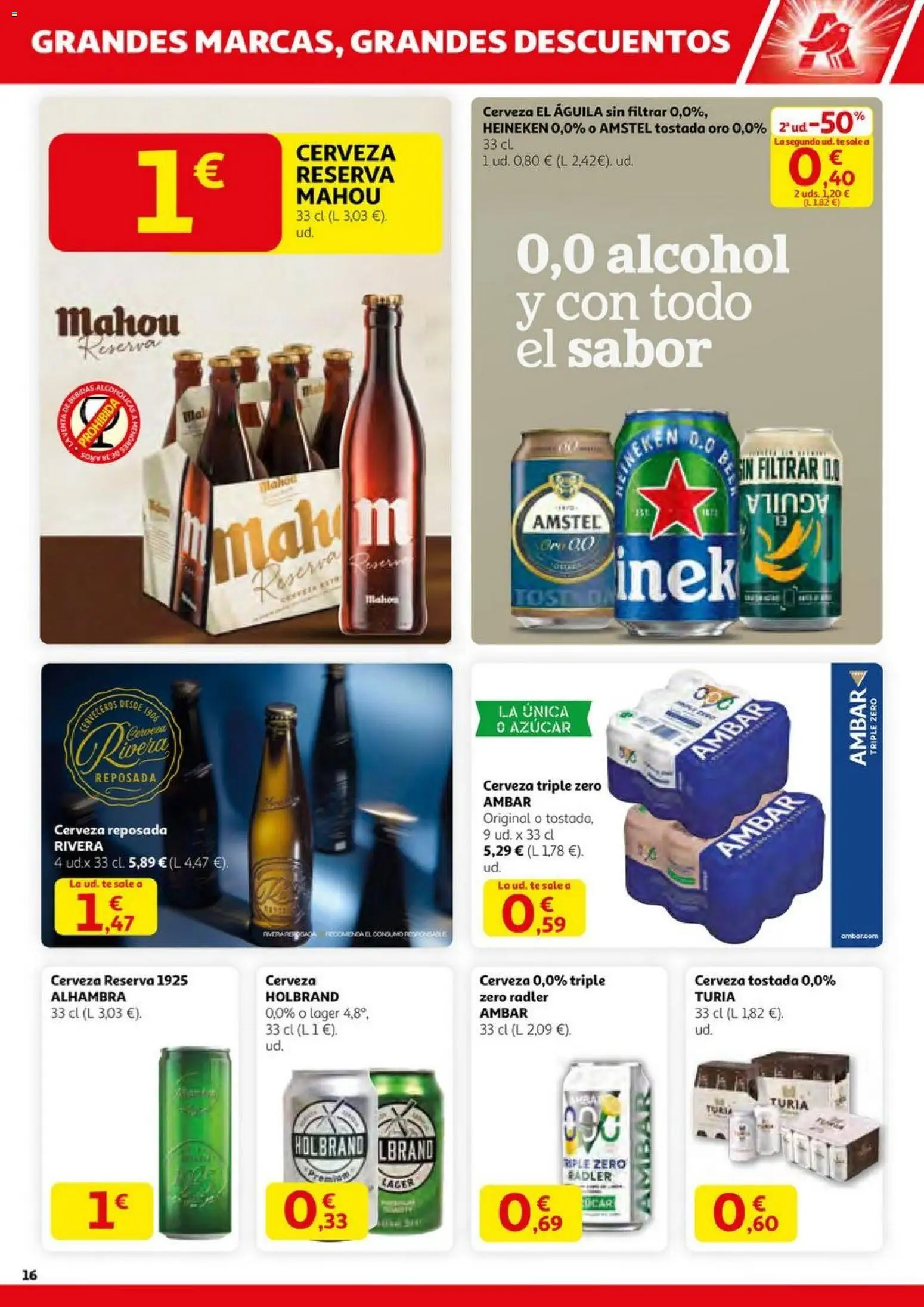 Alcampo - HG Nacional │ válido desde el 23.10.2025 | Página: 16 | Productos: Cerveza, Té, Σπανάκι