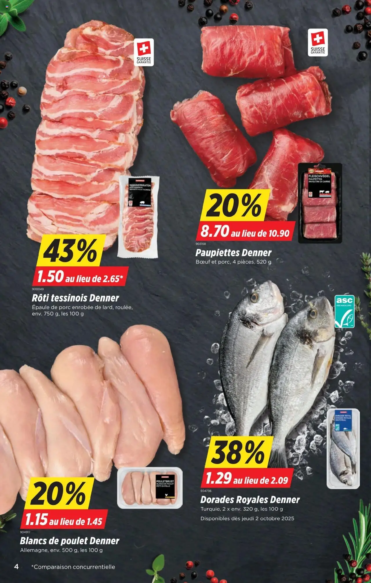Denner Aktionen FR – gültig ab 30.09.2025 | Seite: 4 | Produkte: Pouletbrust