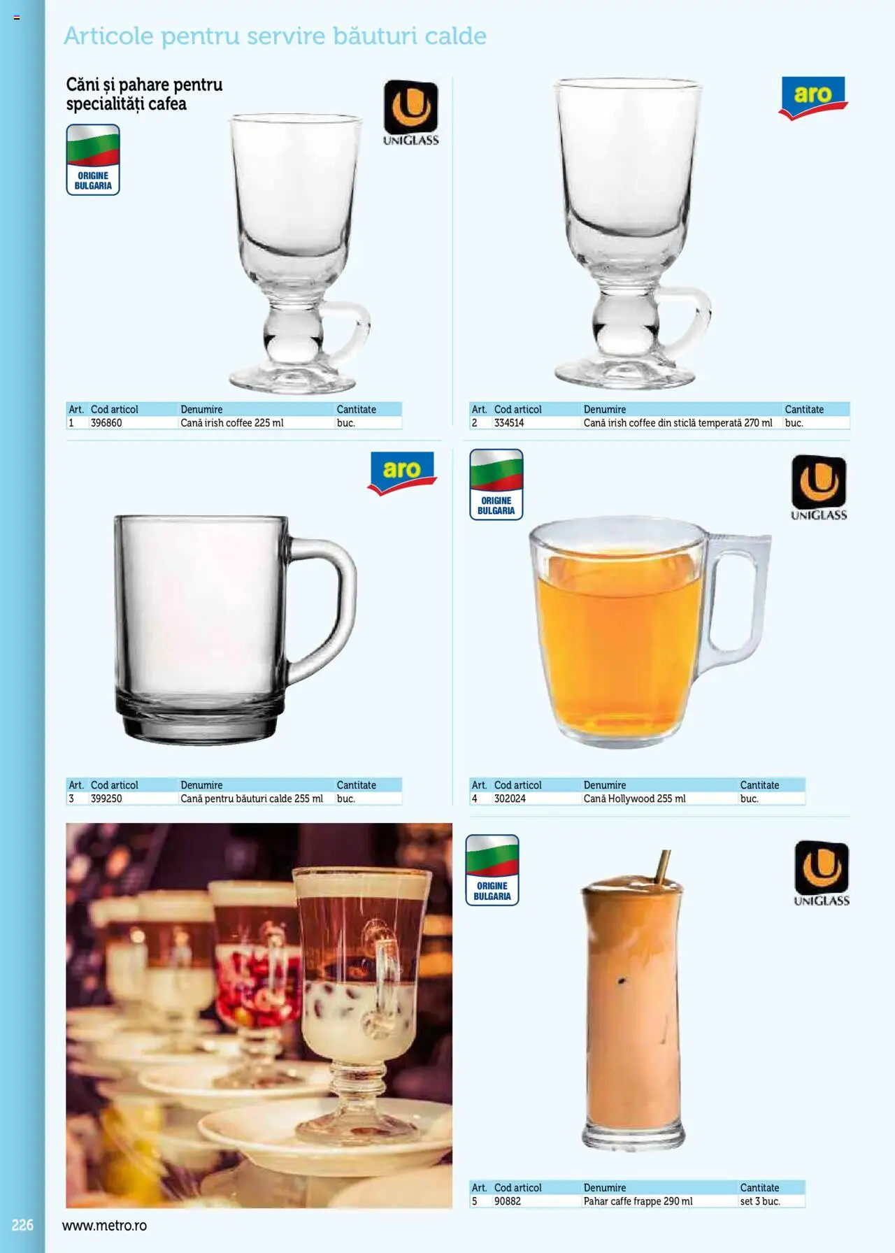 Noul catalog Metro – valabil de la 17.09.2025 | Pagină: 226 | Produse: Pahare, Cafea