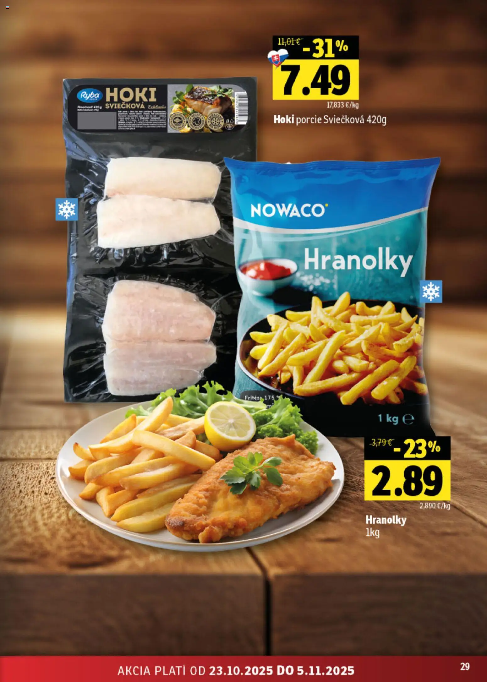 Nové Fresh akcie – leták je platný od 23.10.2025 | Strana: 29 | Produkty: Fritéza, Ryba