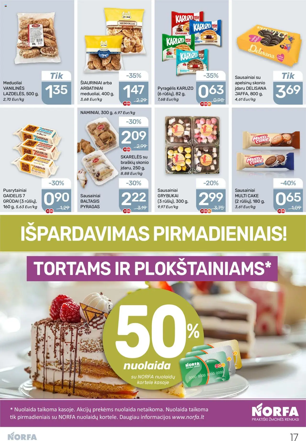 NORFA akcijos nuo 02.10.2025 | Puslapis: 17 | Prekių: Sausainiai, Pyragas
