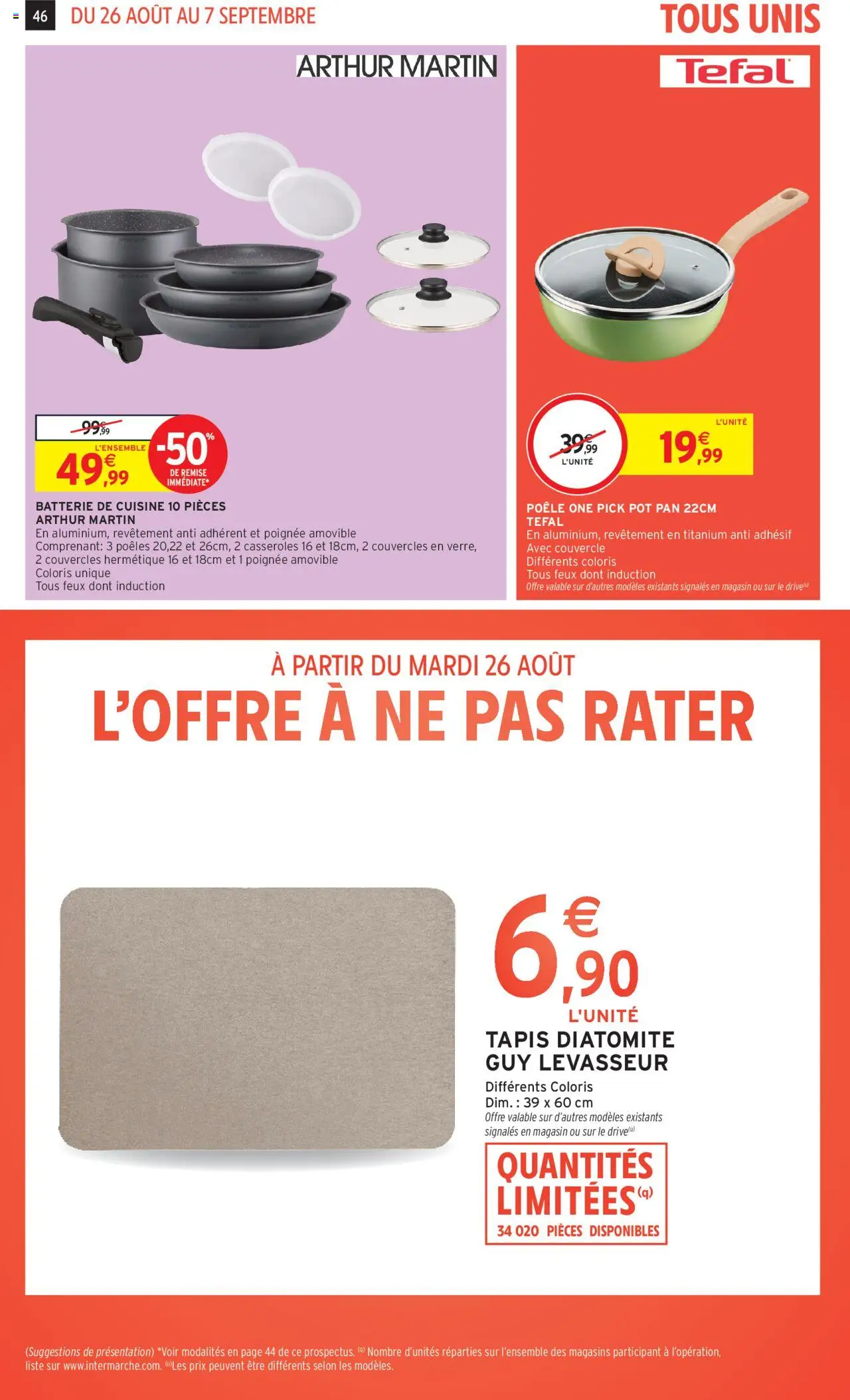  | Page: 46 | Produits: Poêle, Casseroles, Batterie, Tapis
