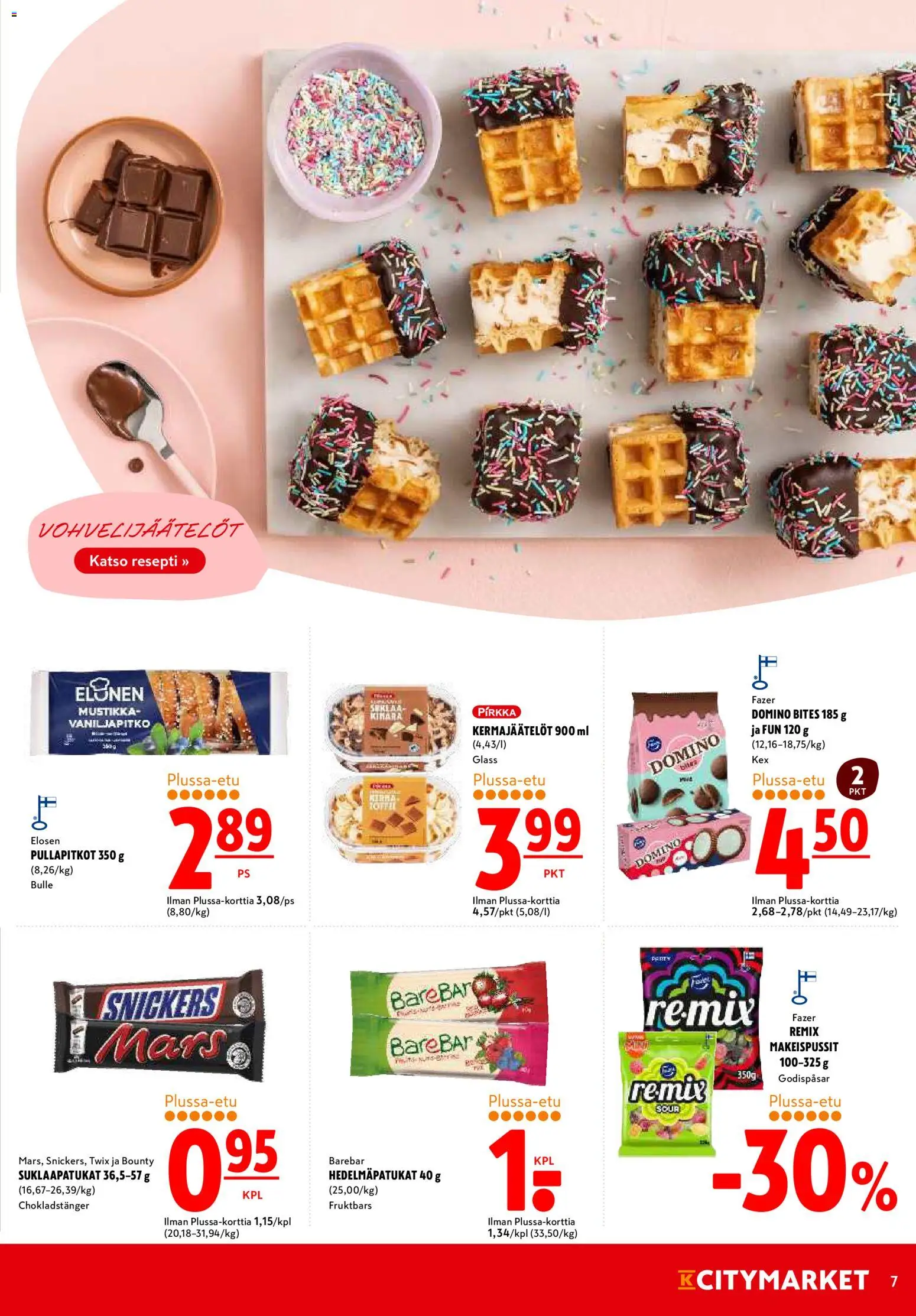 K-Citymarket tarjoukset – voimassa 23.02.2026 alkaen | Sivu: 7 | Tuotteet: Makeispussit, Mustikka, Suklaapatukat