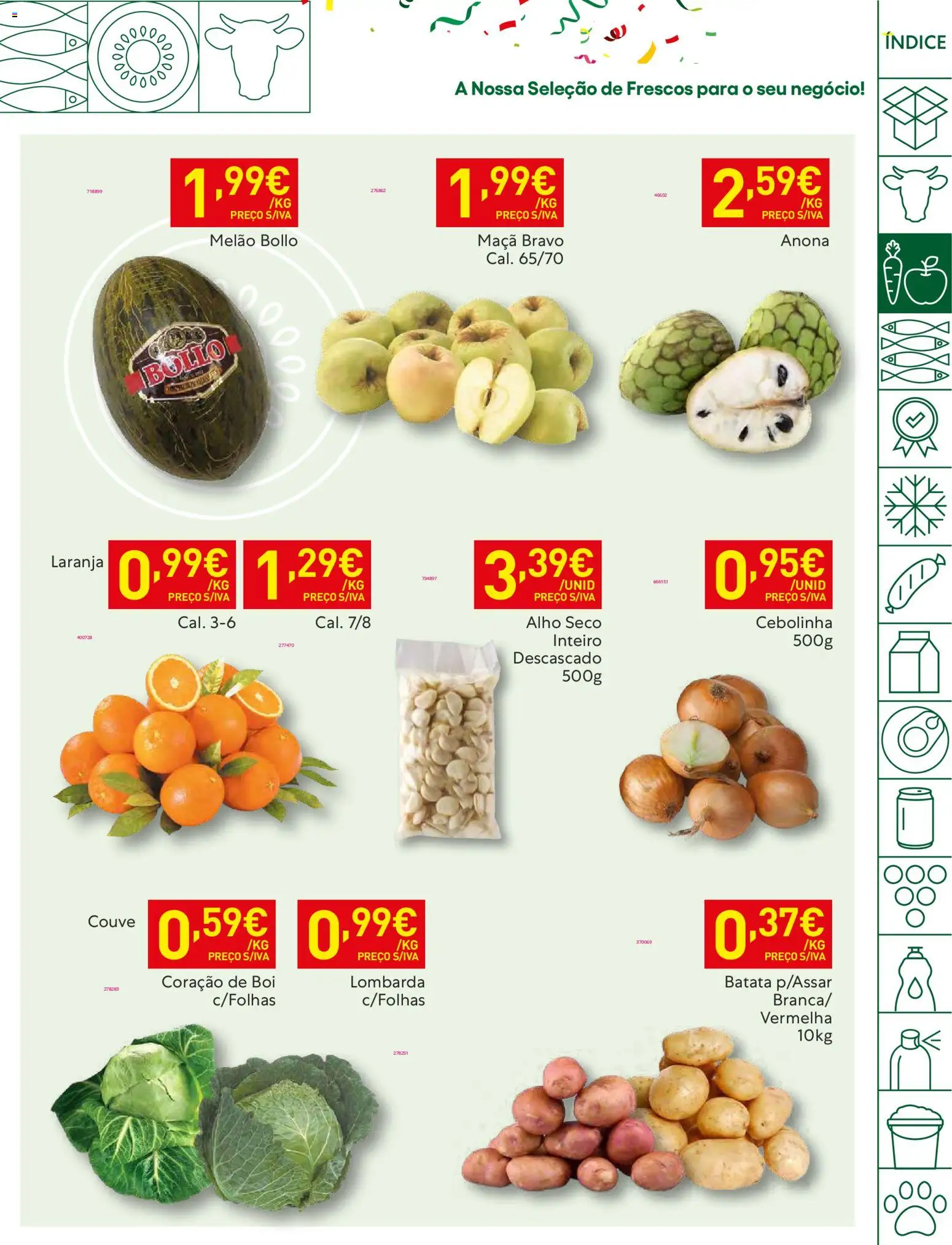Recheio folheto │ válido de 28.10.2025 | Página: 9 | Produtos: Batata, Maça, Melão, Couve