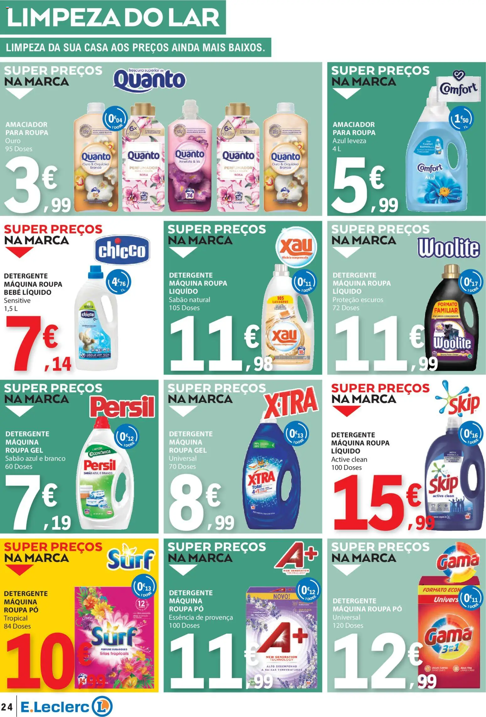 E.Leclerc folheto │ válido de 22.01.2026 | Página: 24 | Produtos: Pó, Sabão, Detergente, Persil