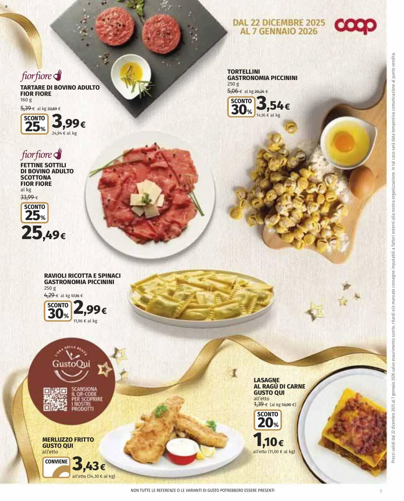 Volantino COOP del 22.12.2025 | Pagina: 9 | Prodotti: Merluzzo, Data, Ragú, Ricotta
