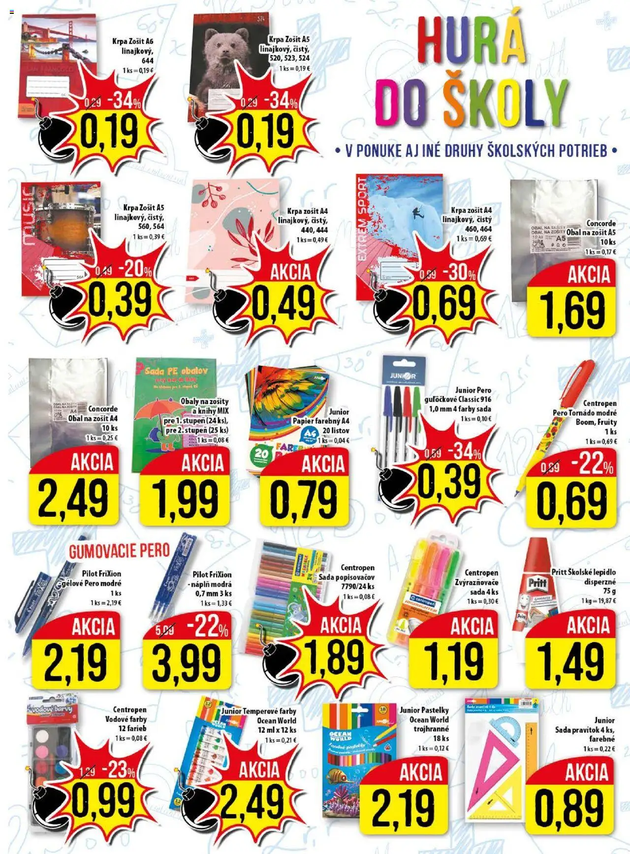 Klas leták │ platný od 25.08.2025 | Strana: 20 | Produkty: Zošit, Pero, Pastelky