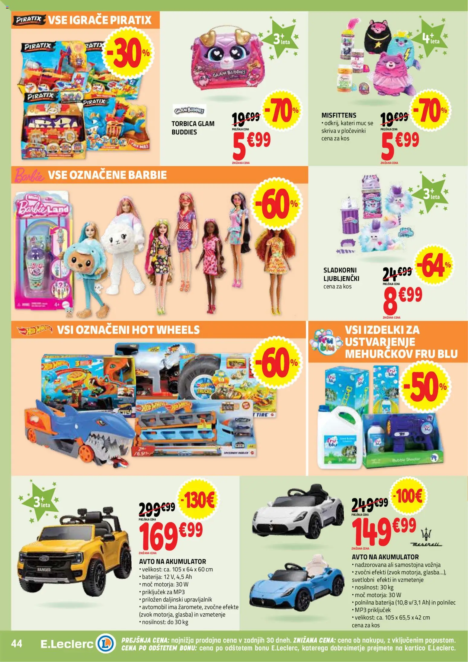 Novi E.leclerc katalog ponudbe – veljaven od 11.03.2026 | Stran: 44 | Izdelki: Baterija, Kos, Akumulator, Torbica