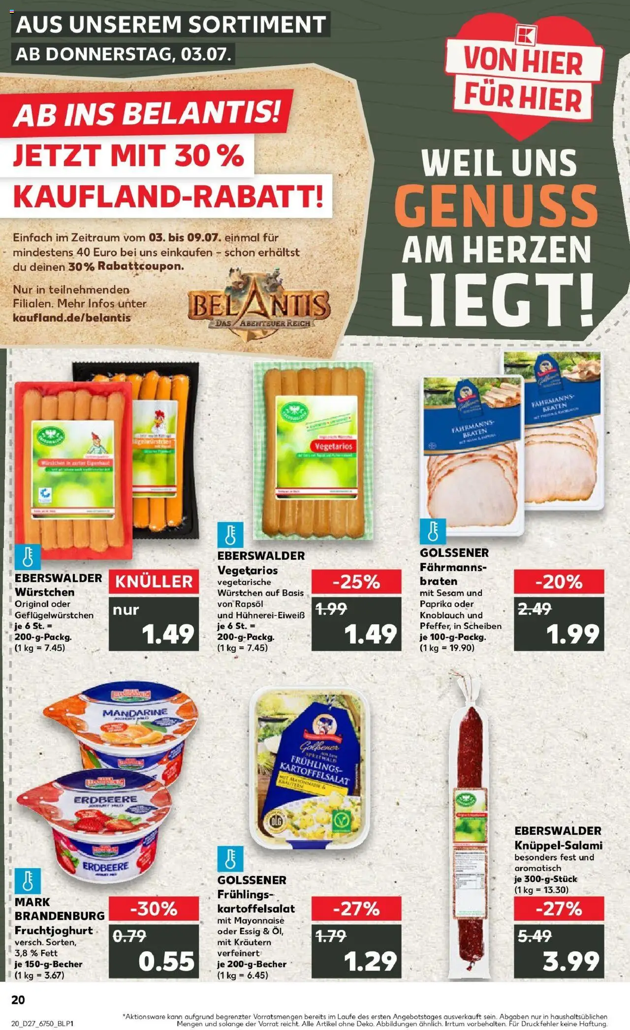Kaufland prospekt Strausberg	 - gültig ab dem 03.07.2025 | Seite: 20 | Produkte: Essig, Rapsöl, Paprika, Salami