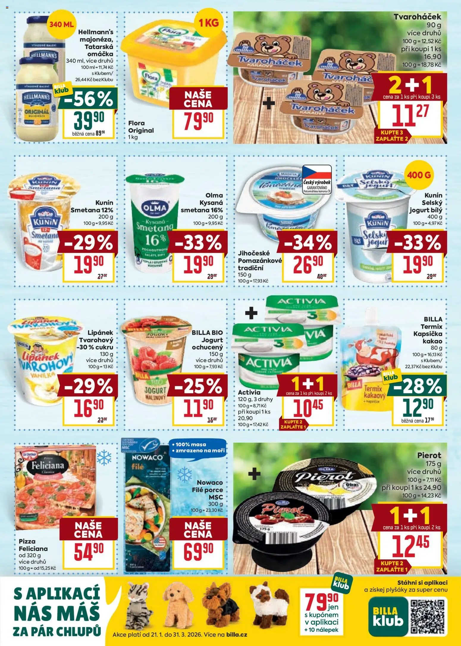 Billa Velký leták od 28.01.2026 | Strana: 15 | Produkty: Jogurt, Pizza, Kakao, File