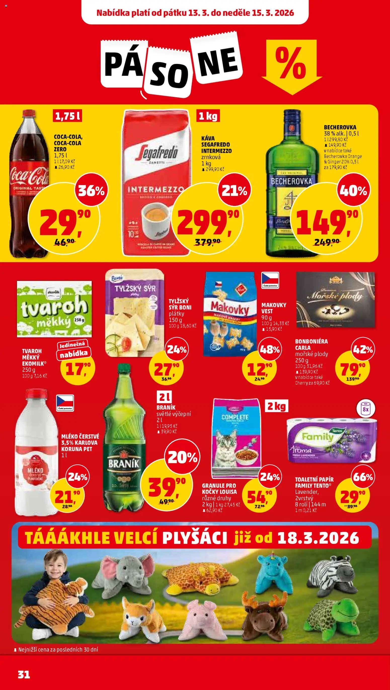 Penny Market leták od 11.03.2026 | Strana: 31 | Produkty: Toaletní papír, Granule pro kočky, Becherovka, Cola