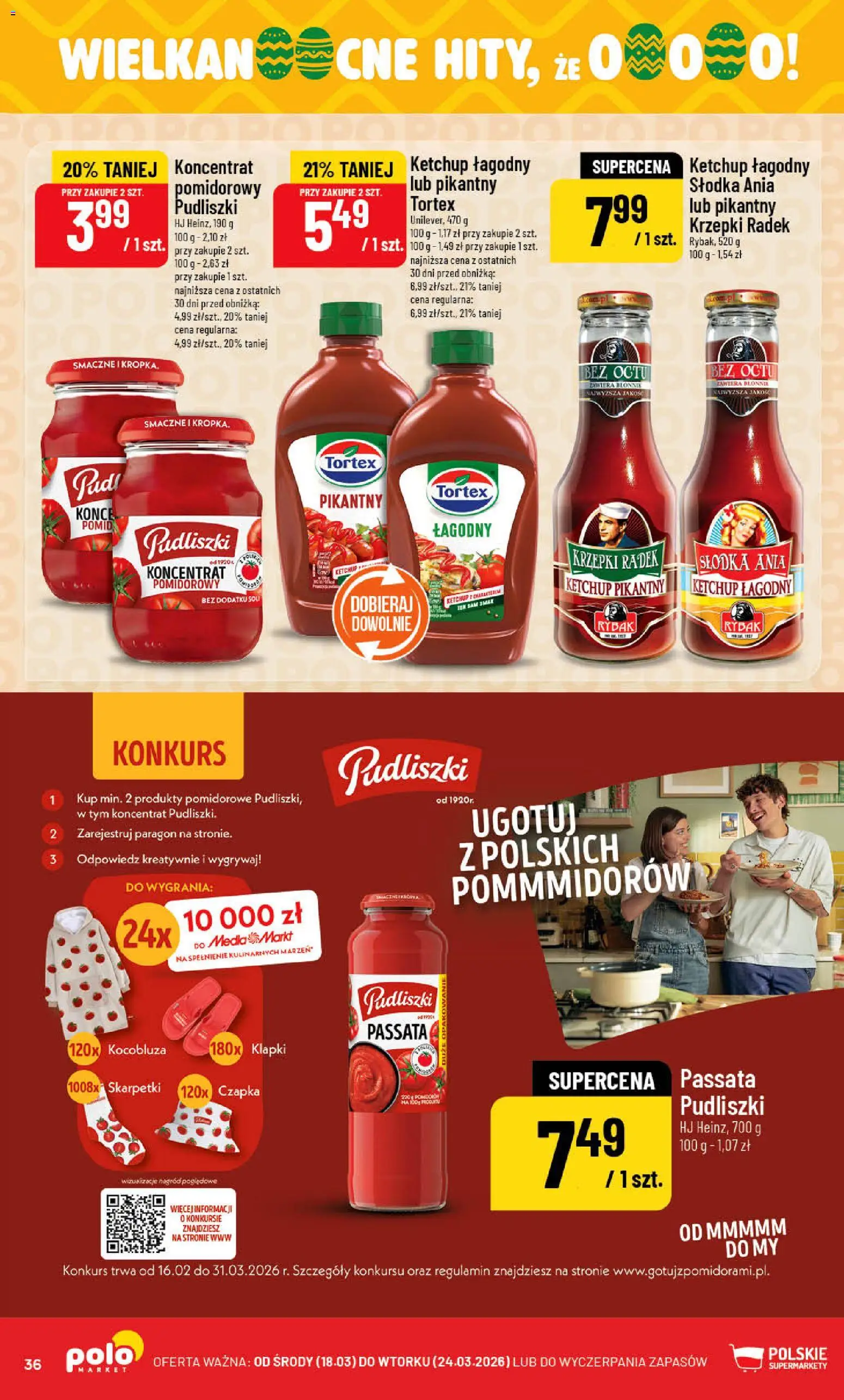 POLOmarket gazetka od 18.03.2026 | Strona: 36 | Produkty: Klapki, Czapka, Ketchup, Skarpetki