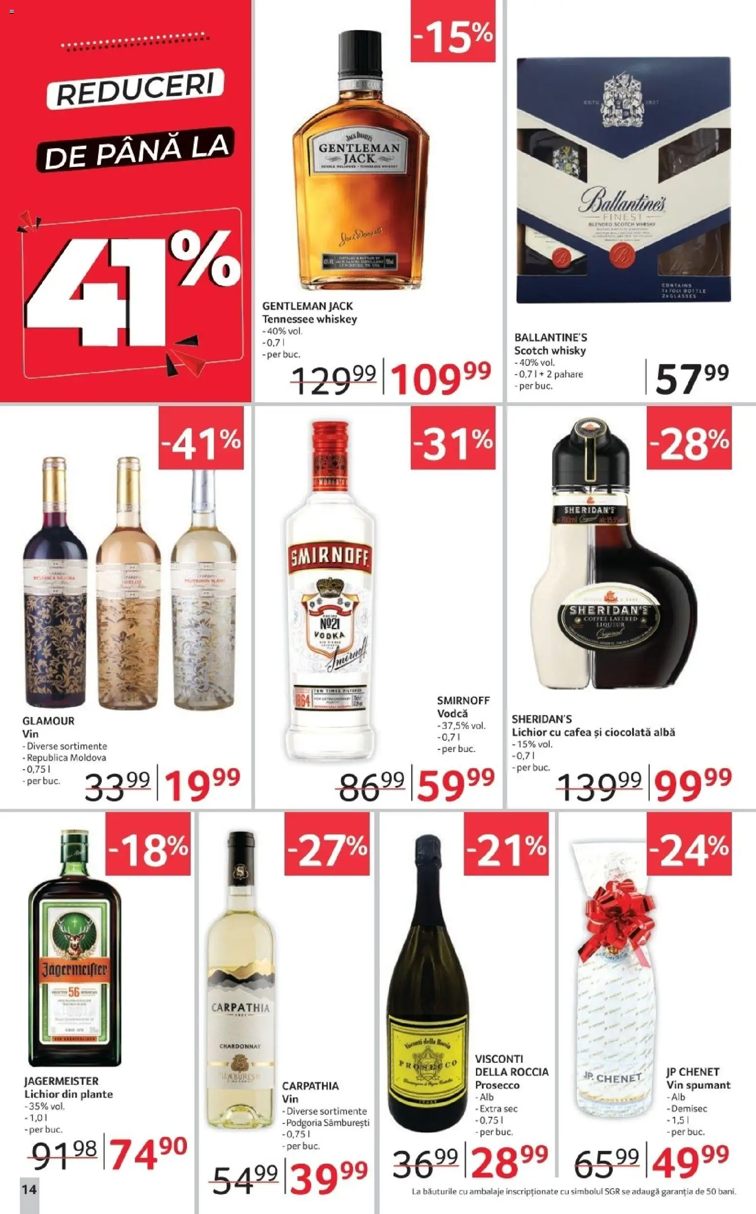 Noul catalog Selgros – valabil de la 28.11.2025 | Pagină: 14 | Produse: Lichior, Prosecco, Cafea, Vin