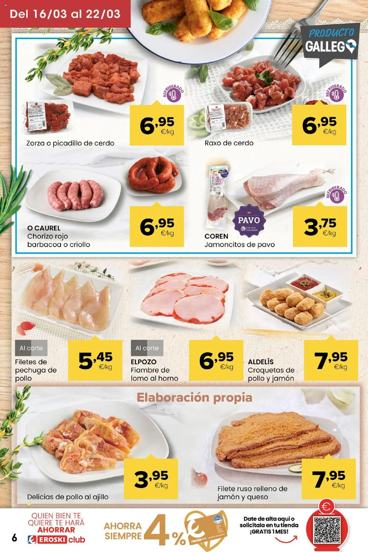 Eroski folleto │ válido desde el 12.03.2026 | Página: 6 | Productos: Queso, Jamón, Cerdo, Barbacoa