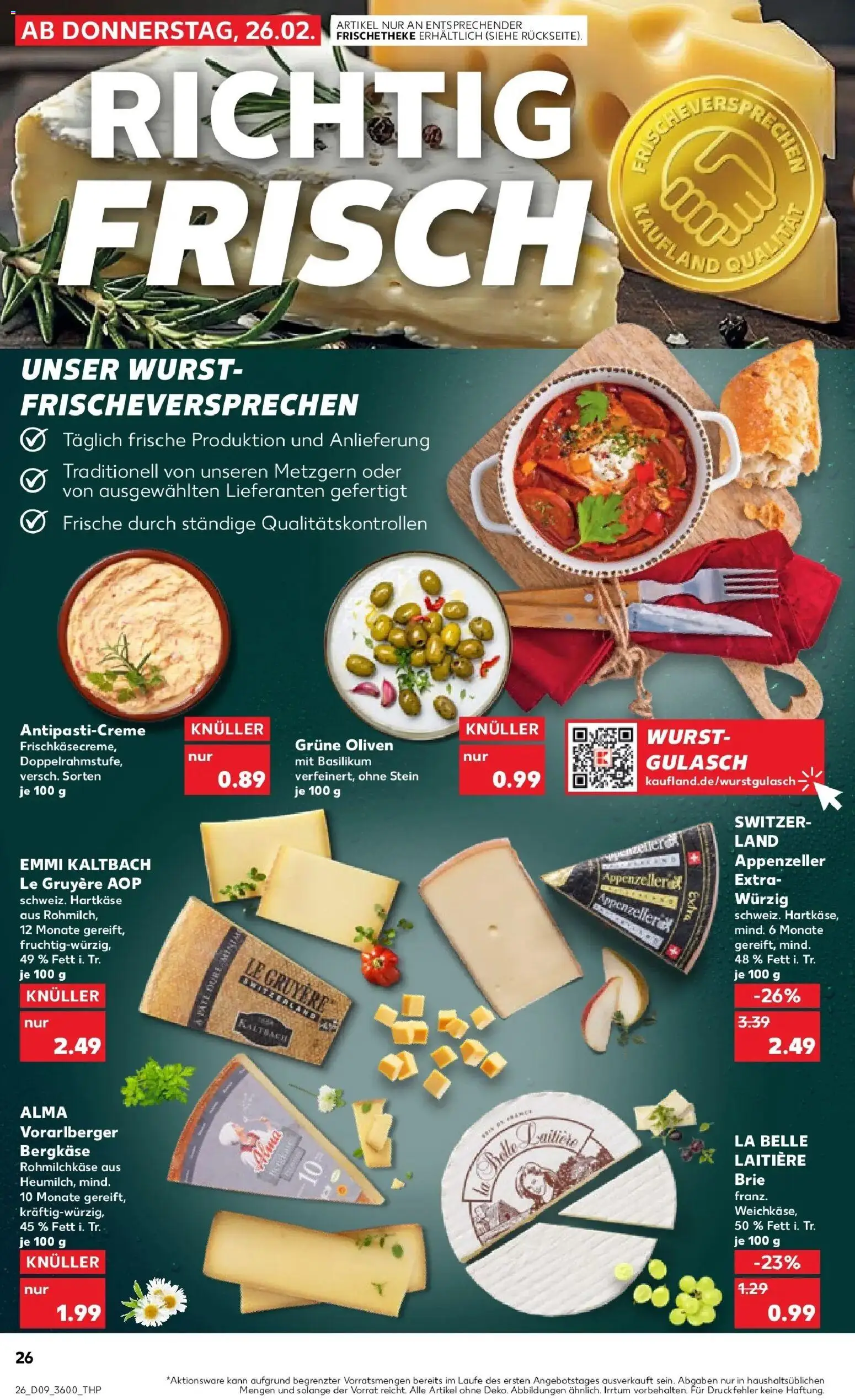 Kaufland prospekt Naumburg (Saale)	 – gültig ab 26.02.2026 | Seite: 26 | Produkte: Gulasch, Wurst