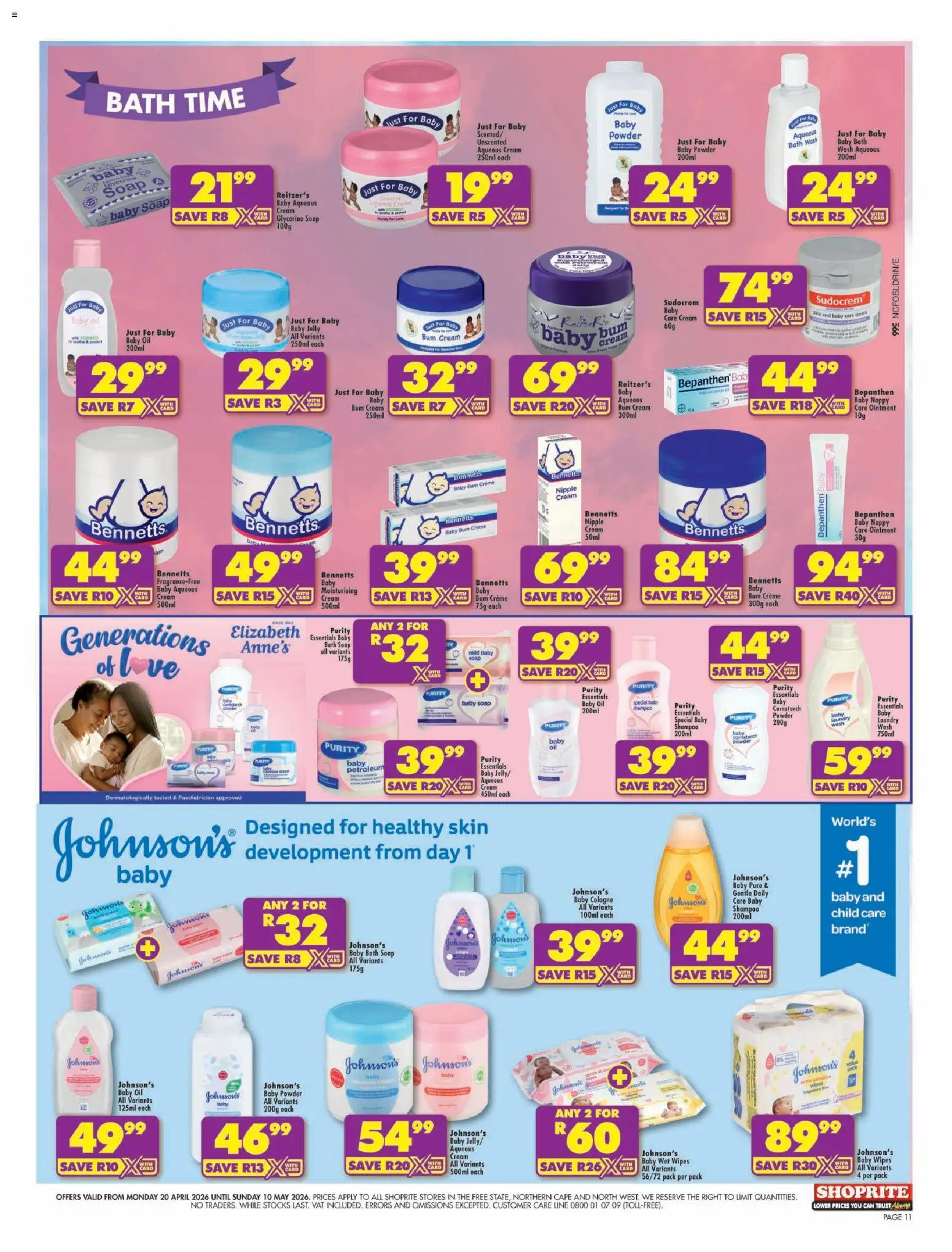 New Shoprite catalogue – valid from 20.04.2026 | Page: 3 | Products: Bath, Oil, Shampoo, Soap
