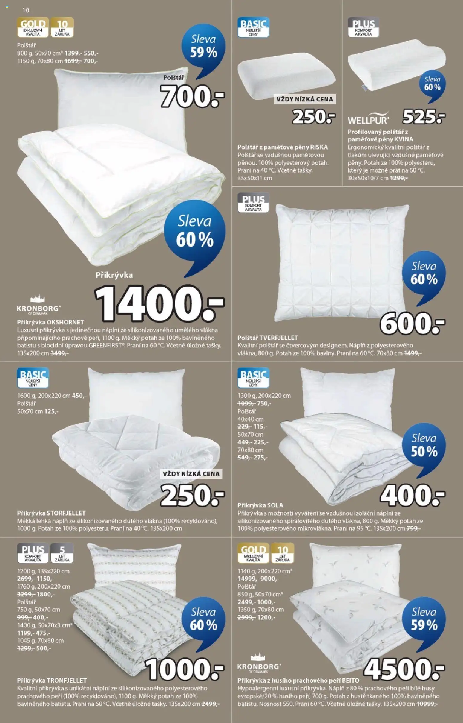 JYSK leták - Slevy od 23.02.2026 | Strana: 10 | Produkty: Husy, Polštář, Přikrývka