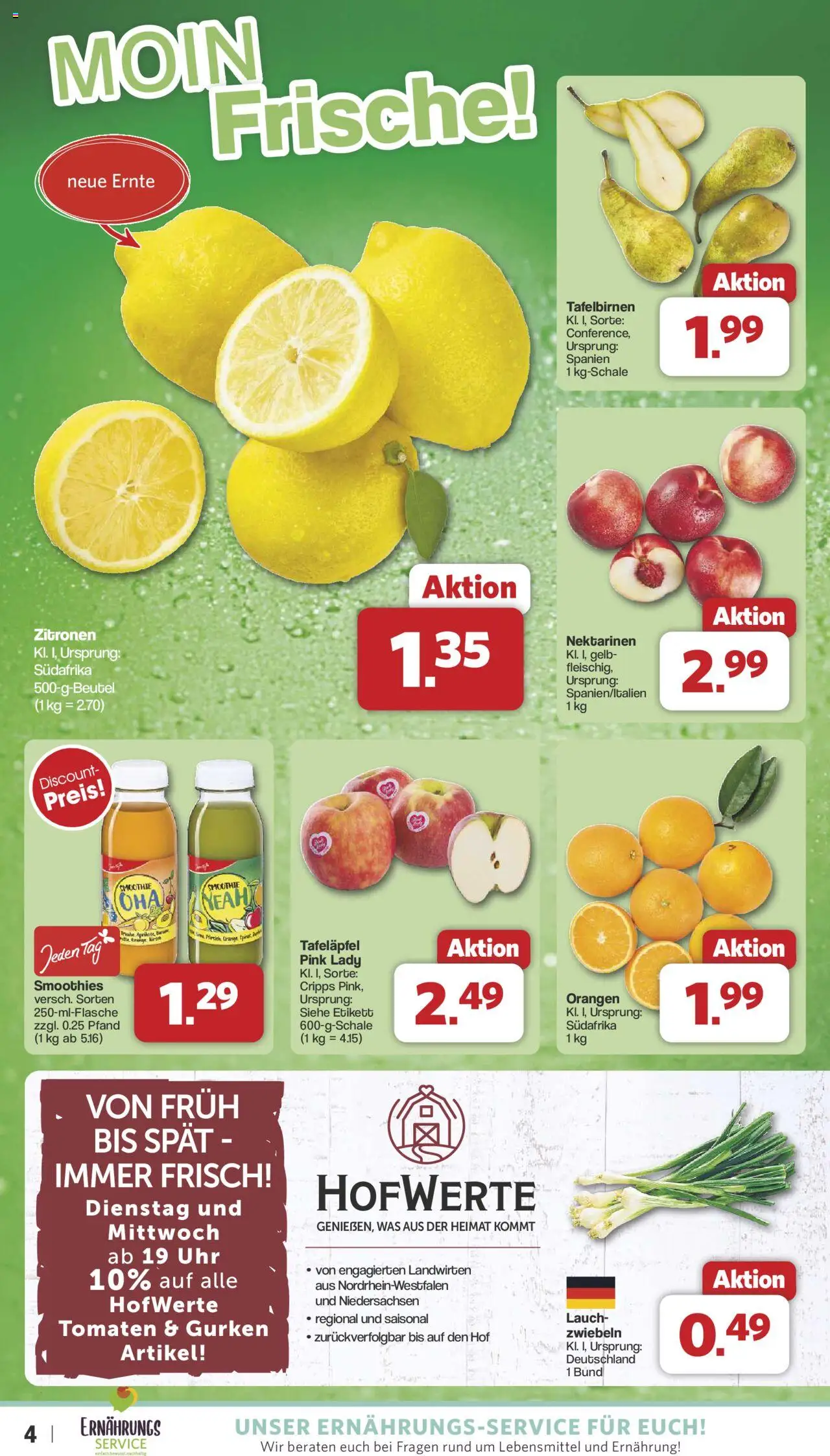 Famila Nordwest Prospekt 	 – gültig ab 15.09.2025 | Seite: 4 | Produkte: Tomaten, Zwiebeln, Gurken, Uhr