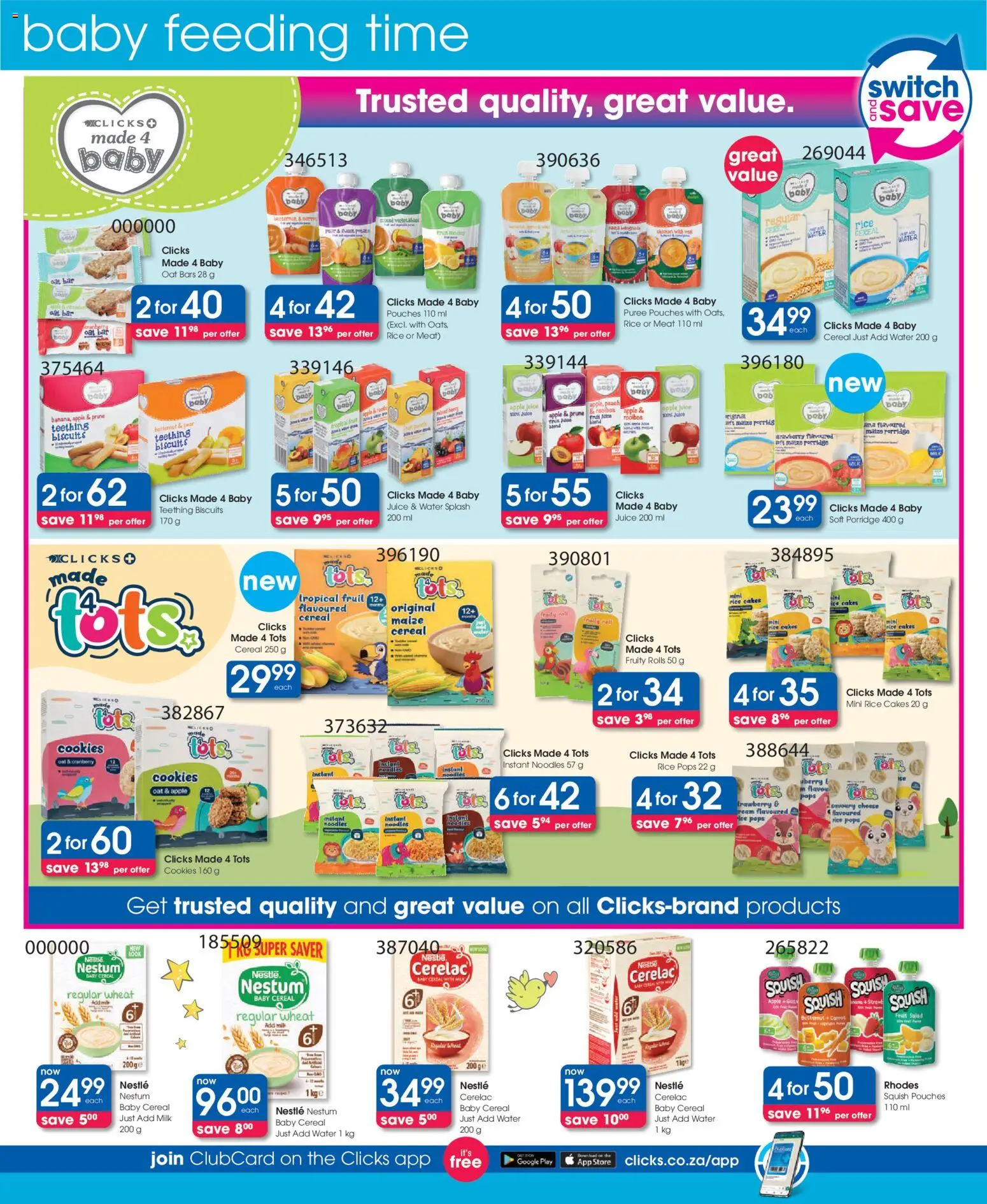 New Clicks catalogue – valid from 10.02.2026 | Page: 22 | Products: Juice, Cookies, Water, Fruit