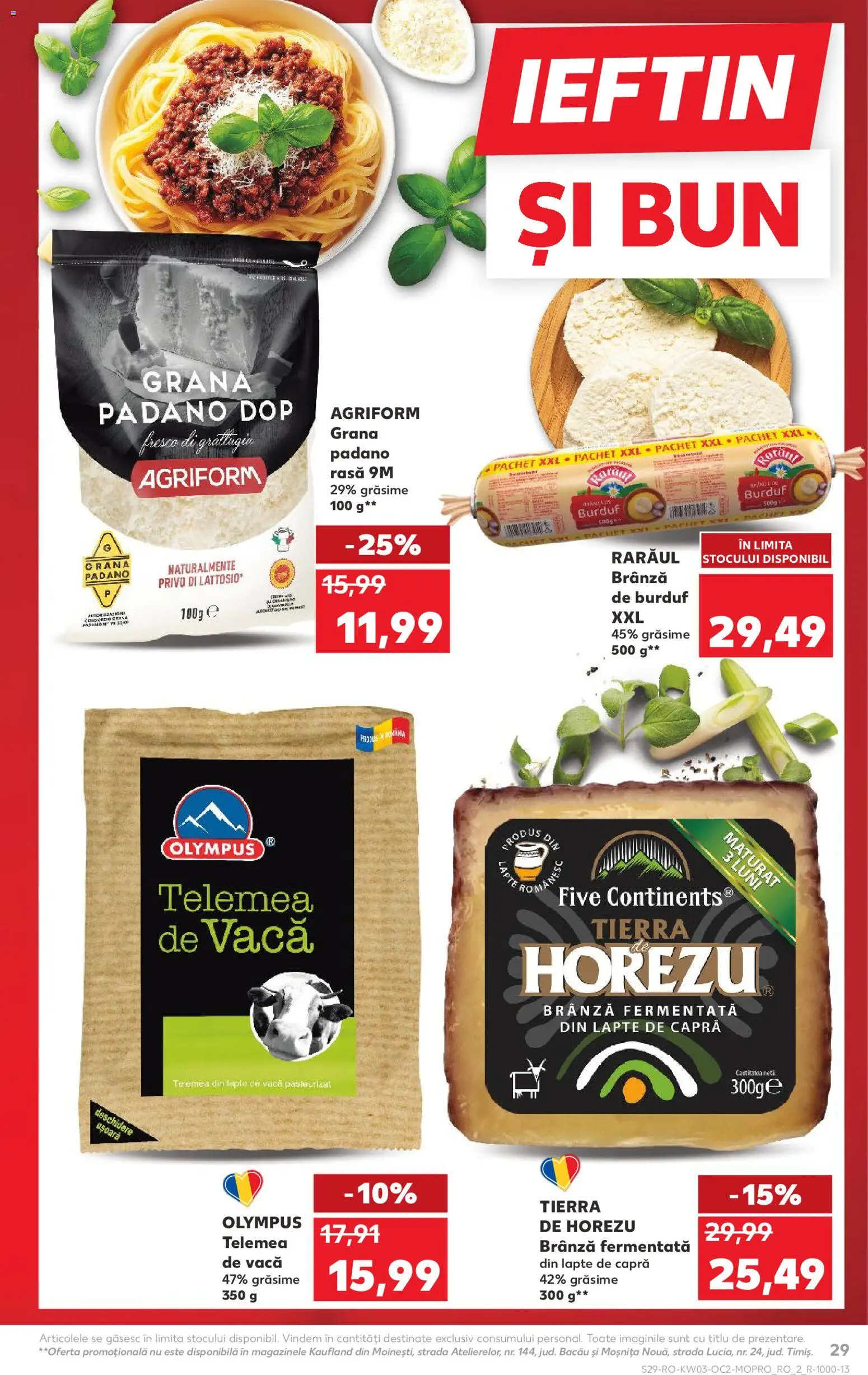 Kaufland RO akciós ujság - amely érvényes a következő dátumtól: 14.01.2026 | Oldal: 29 | Termékek: Grana padano