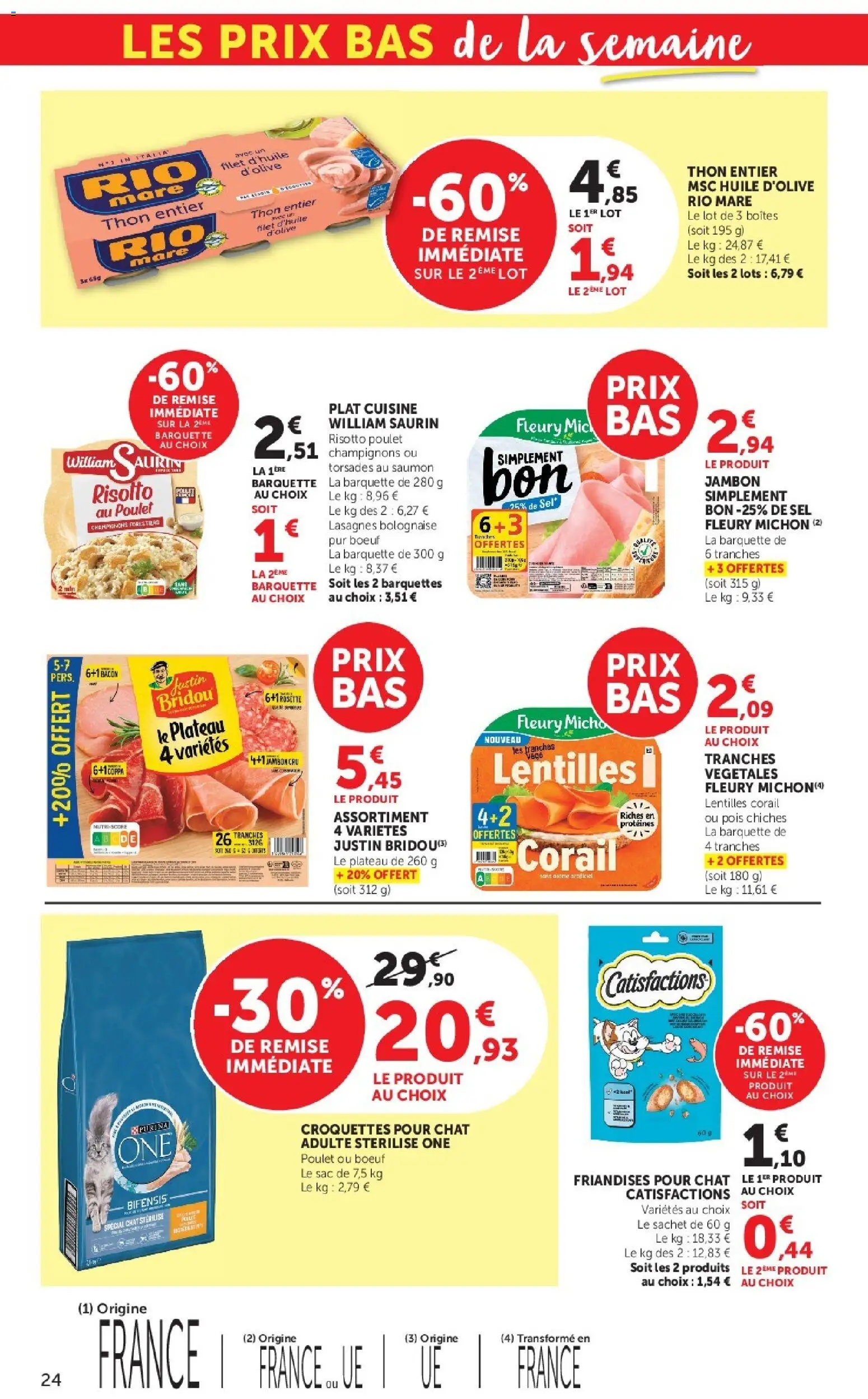 {H1} | Page: 24 | Produits: Pois chiches, Pois, Jambon, Saumon