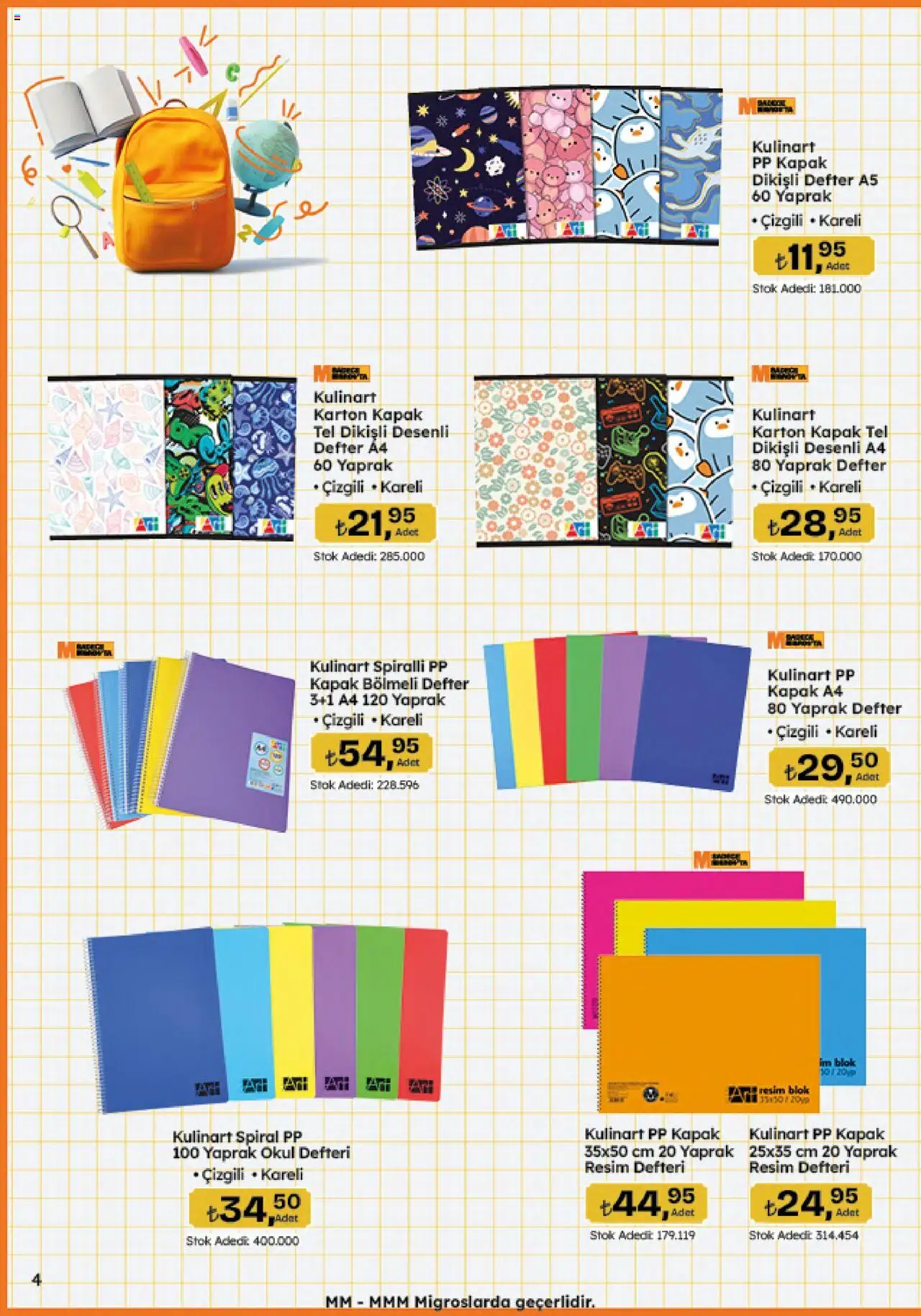 Migros Katalog - Migroskop - 11.09.2025 tarihinden itibaren geçerlidir | Sayfa: 4 | Ürünler: Okul defteri