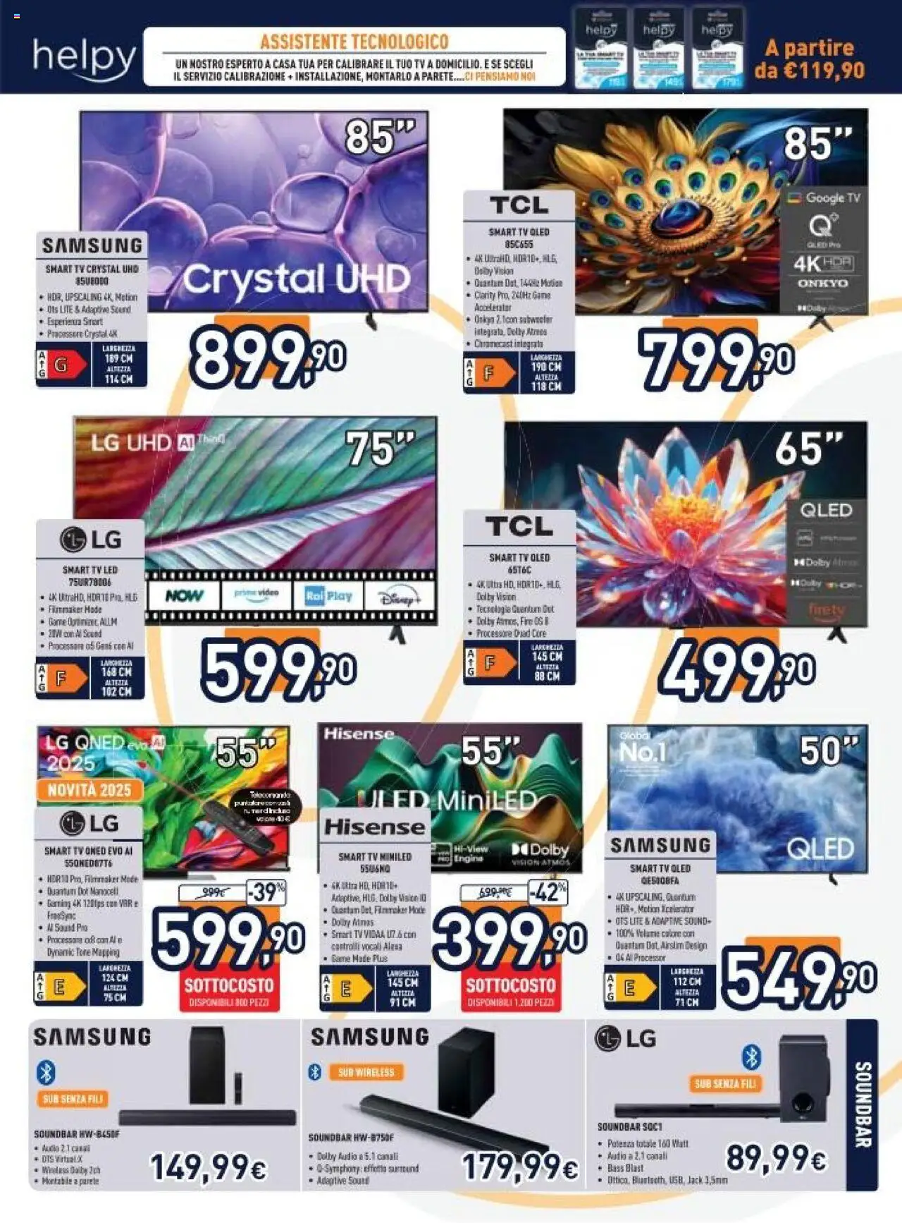 Volantino Unieuro del 03.10.2025 | Pagina: 3 | Prodotti: Tv samsung, Soundbar, Audio, Samsung