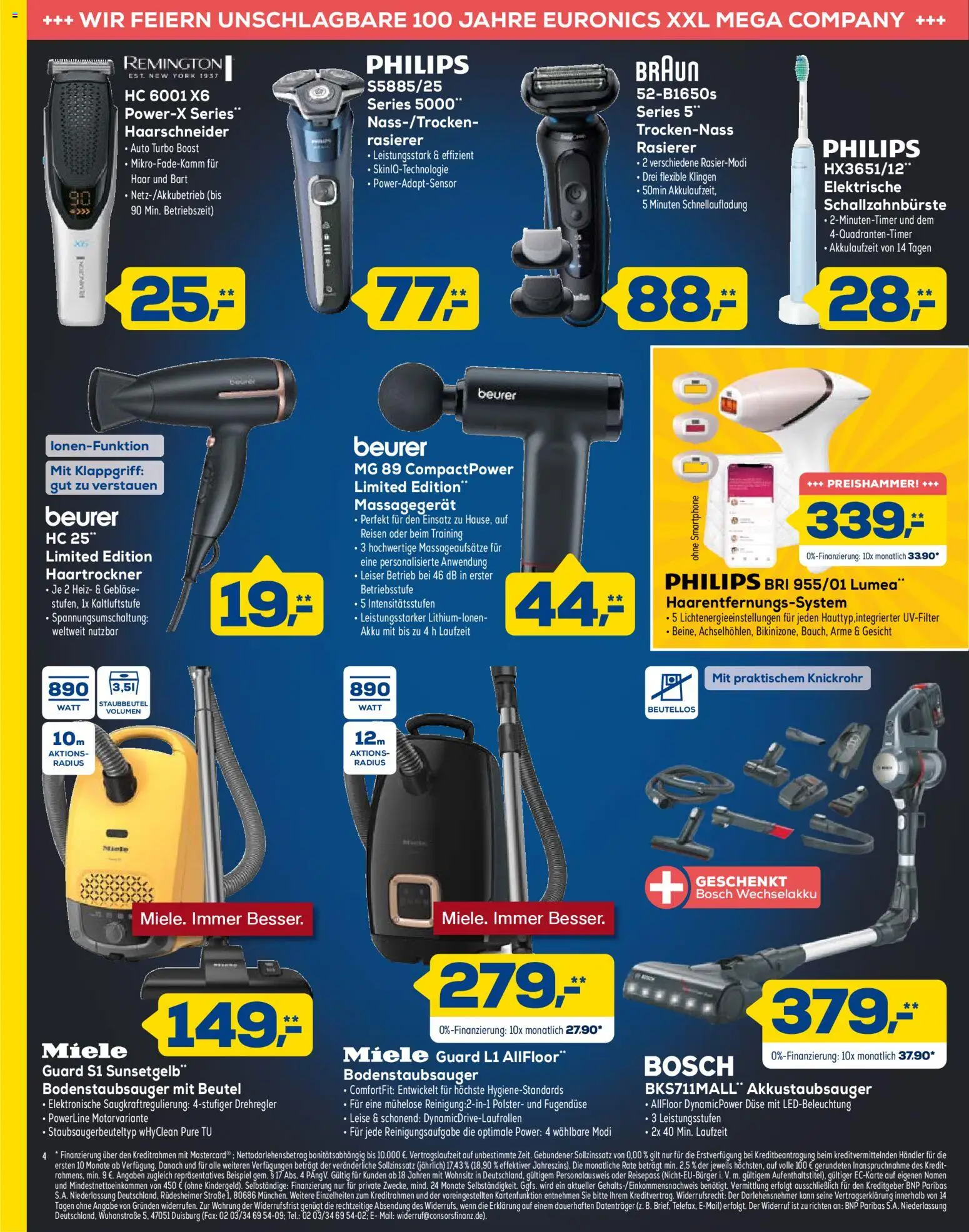 Euronics - Cyber Monday – gültig ab 03.12.2025 | Seite: 4 | Produkte: Miele, Bosch, Rasierer, Haartrockner