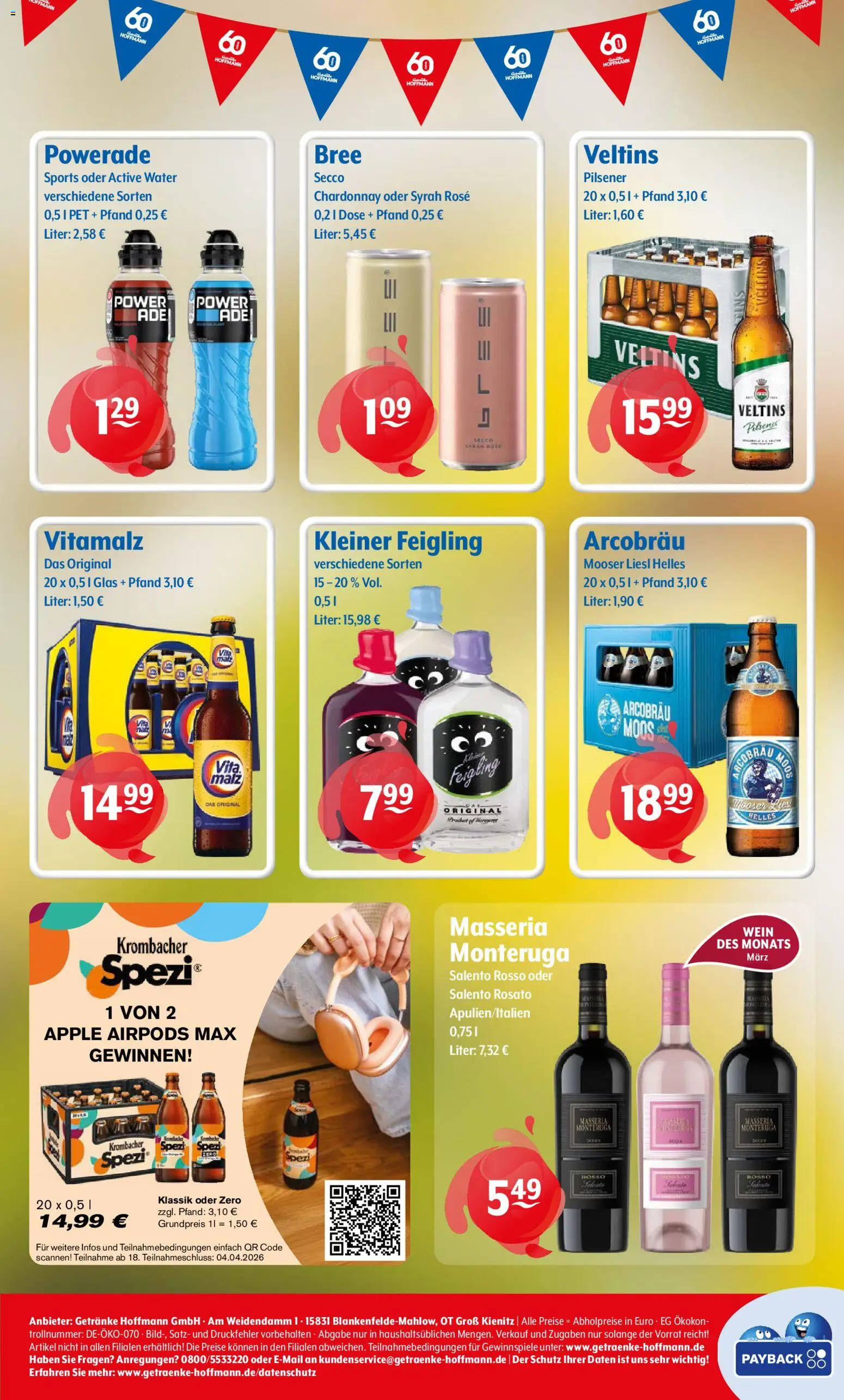 Trink und Spare Prospekt 	 – gültig ab 23.03.2026 | Seite: 8 | Produkte: Powerade, Krombacher, Wein, Veltins