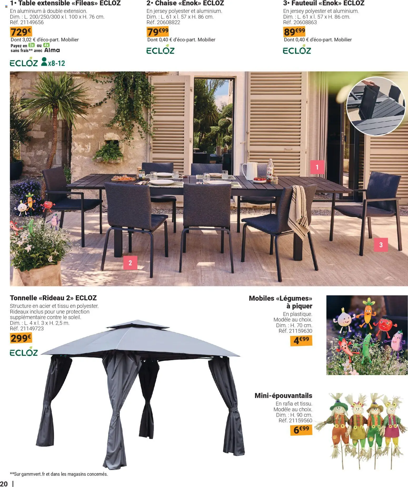 {H1} | Page: 20 | Produits: Tonnelle, Fauteuil, Chaise, Rideau