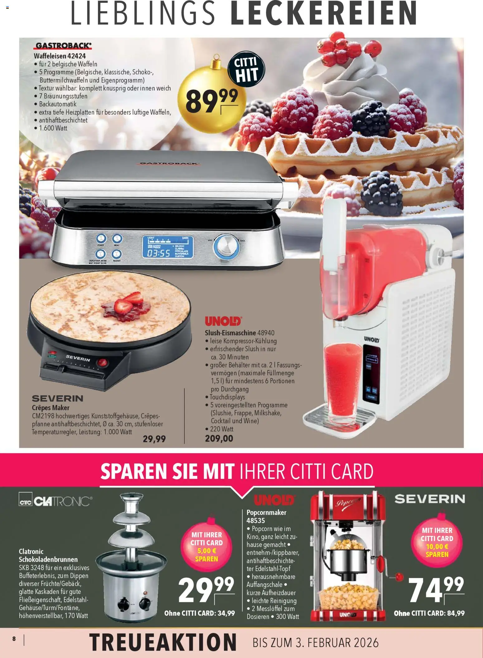 CITTI Markt  Ideen fürs Fest – gültig ab 26.11.2025 | Seite: 8 | Produkte: Waffeln, Waffeleisen